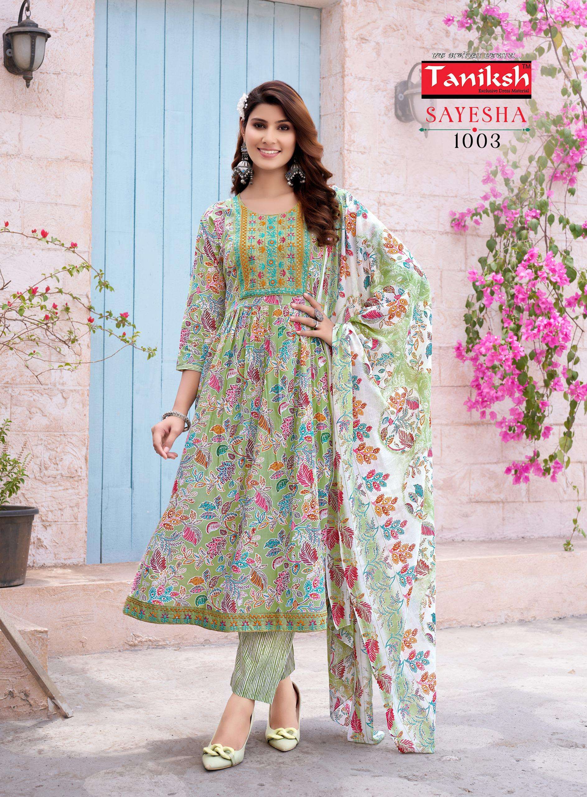 TANIKSH SAYESHA VOL 1 COTTON FANCY NAIRA PATTERN KURTI COMBO SET 