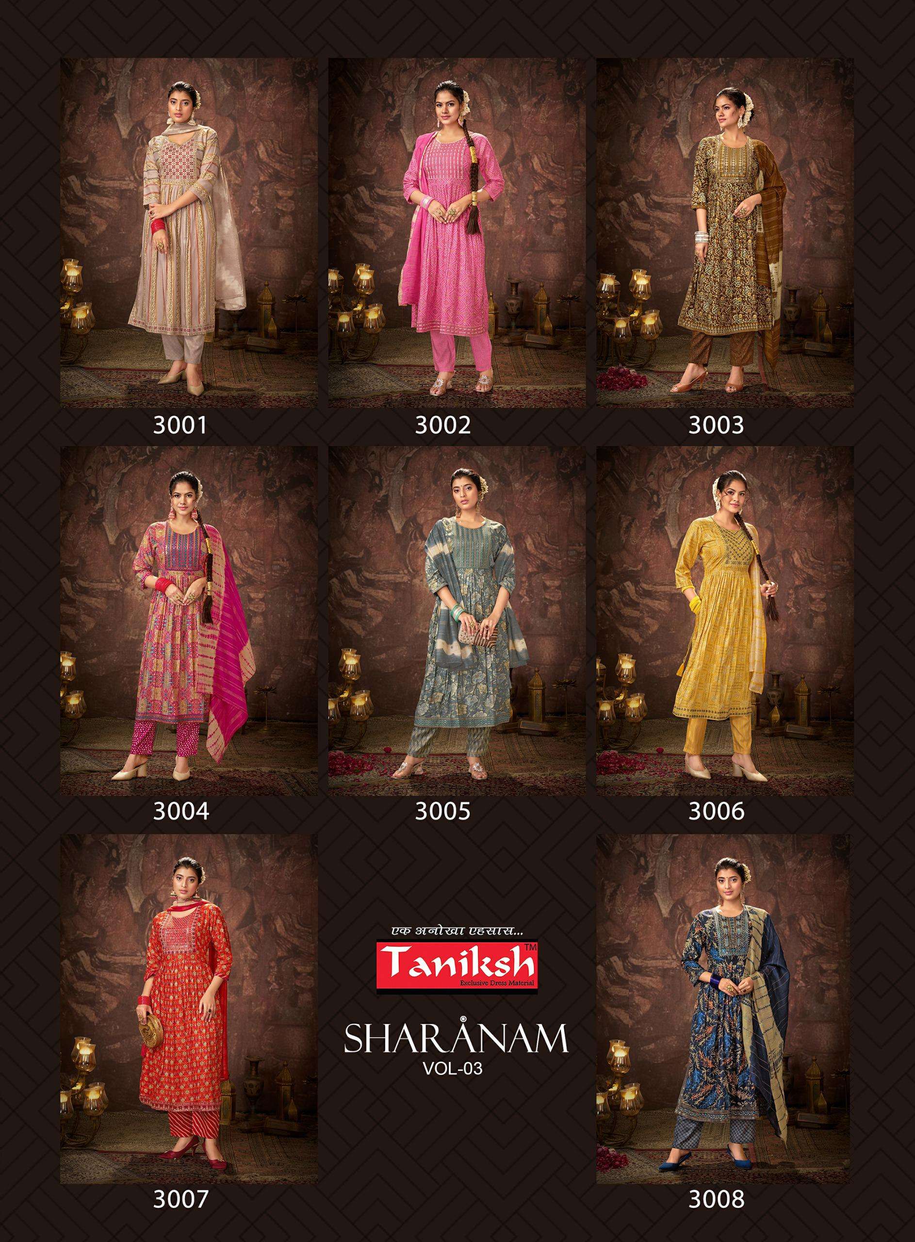 TANIKSH SHARANAM VOL 3 FANCY NAIRA STYLE KURTI COMBO SET 