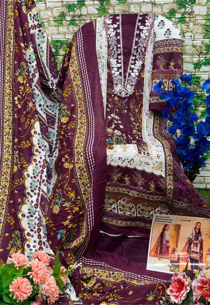TAWAKKAL NX D NO TW 1 LAWN COTTON SALWAR KAMEEZ 