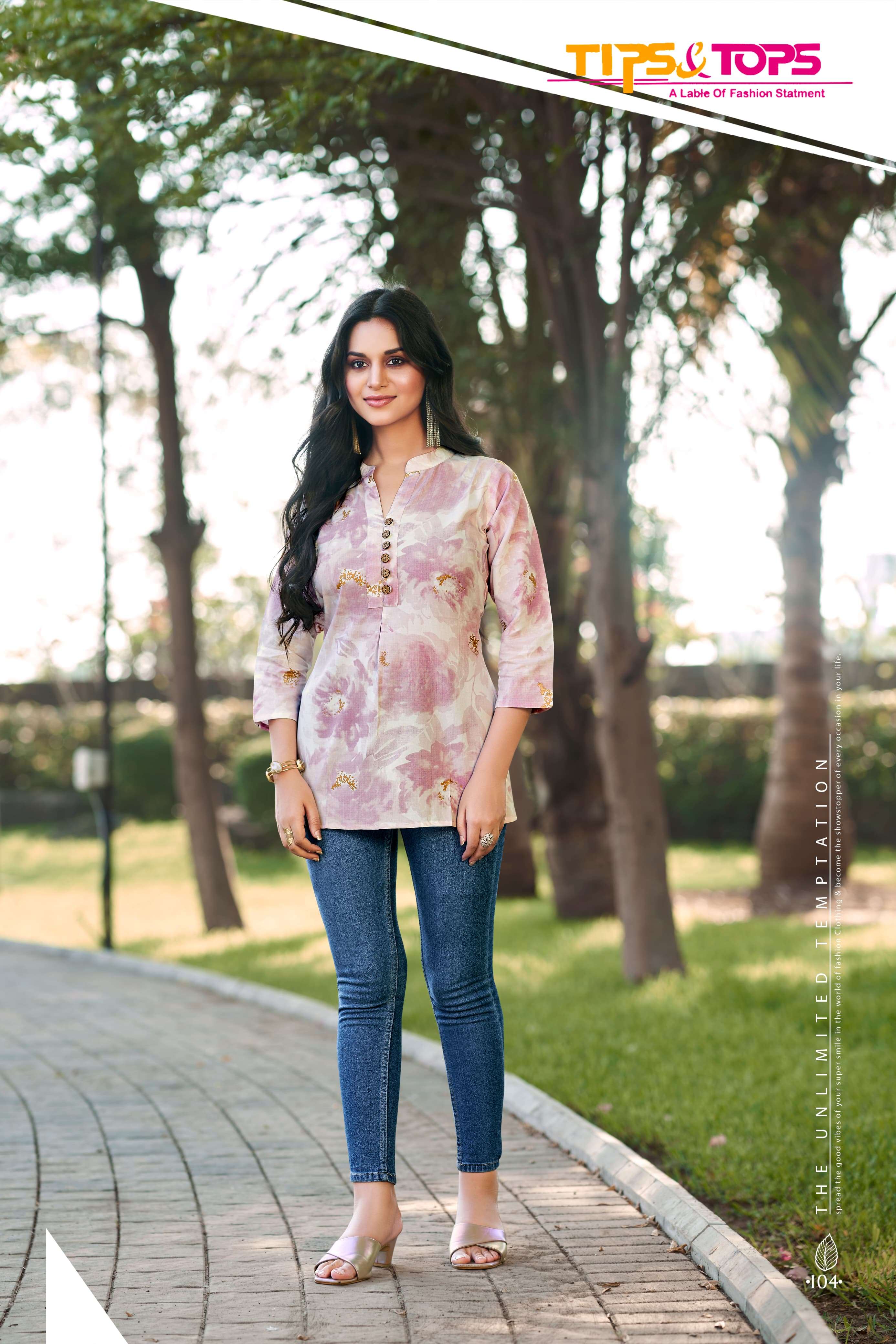 TIPS AND TOPS BABY VOL 3 RAYON PRINTS FANCY REGULAR WEAR TOP