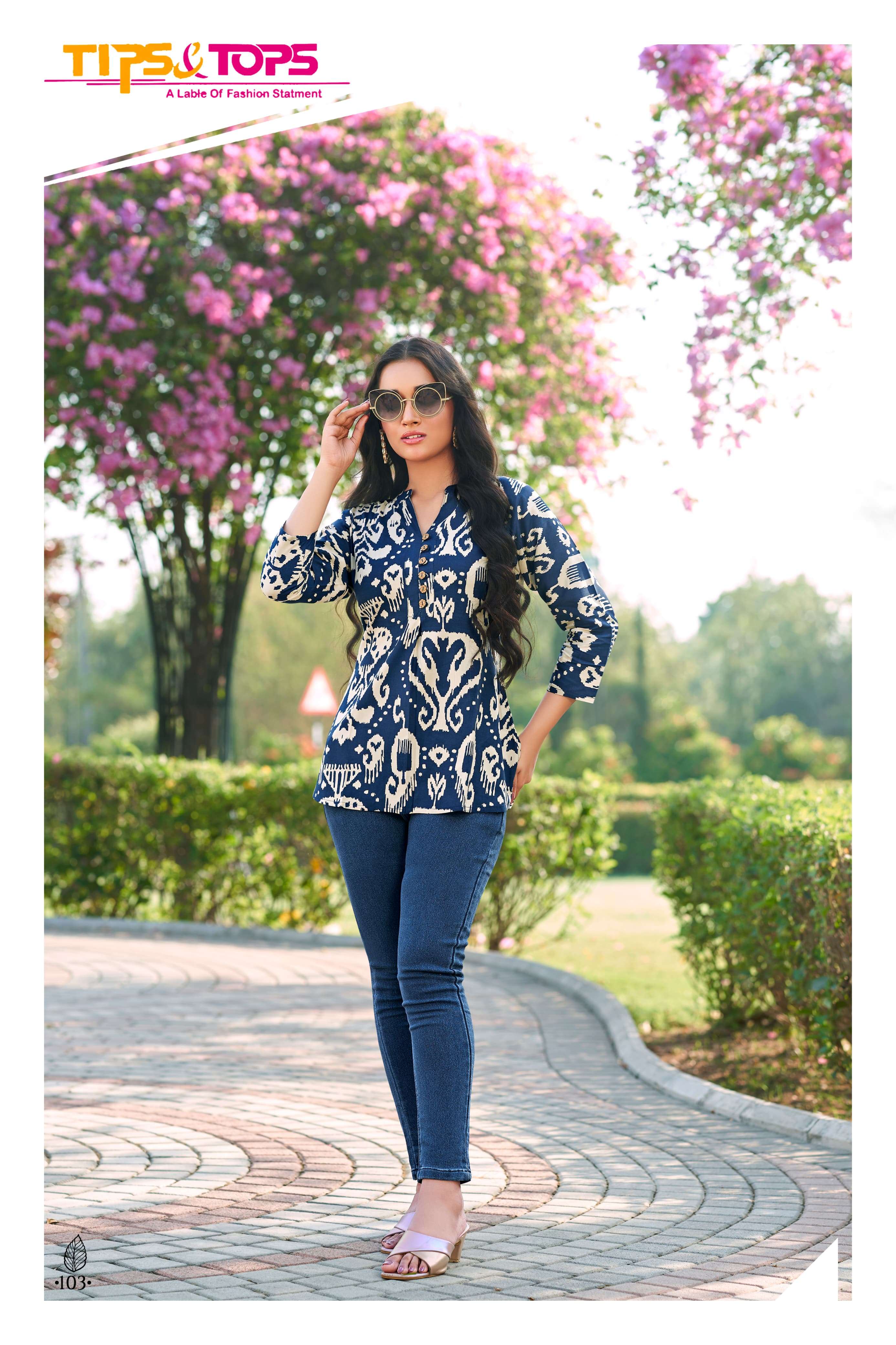 TIPS AND TOPS BABY VOL 3 RAYON PRINTS FANCY REGULAR WEAR TOP