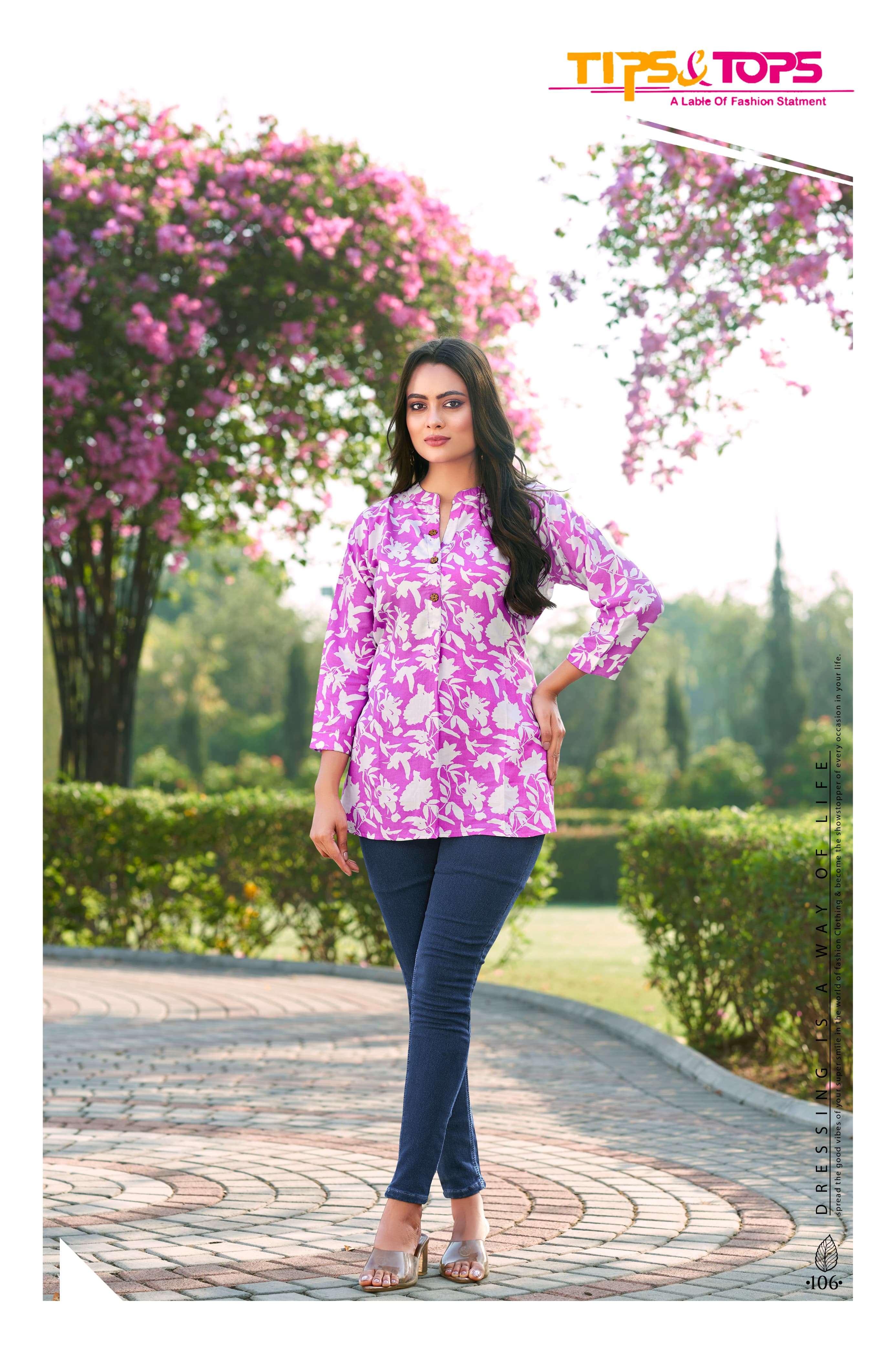 TIPS AND TOPS BABY VOL 3 RAYON PRINTS FANCY REGULAR WEAR TOP