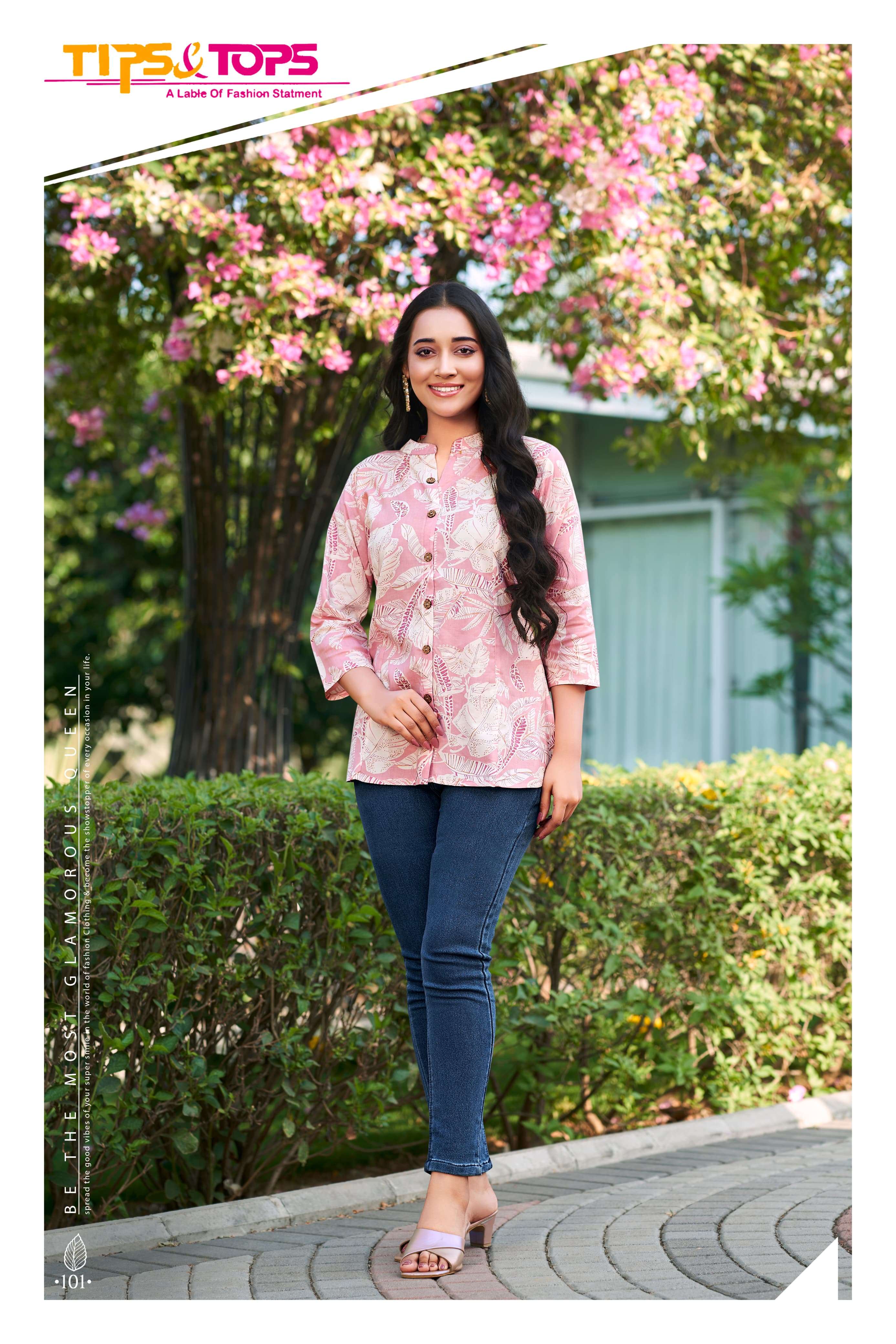 TIPS AND TOPS BABY VOL 3 RAYON PRINTS FANCY REGULAR WEAR TOP