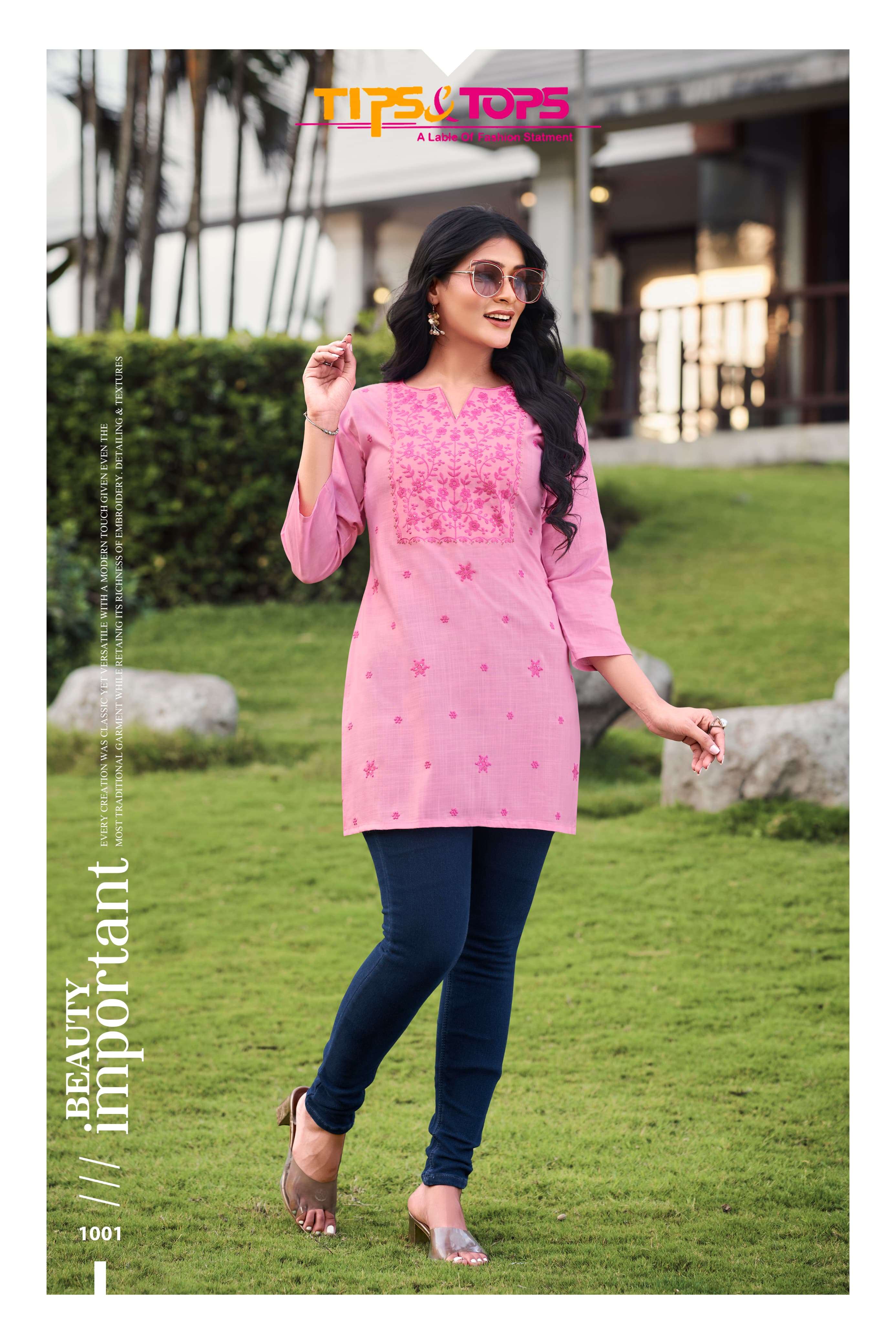 TIPS AND TOPS COLORS  VOL 3 RAYON FANCY SHORT KURTI