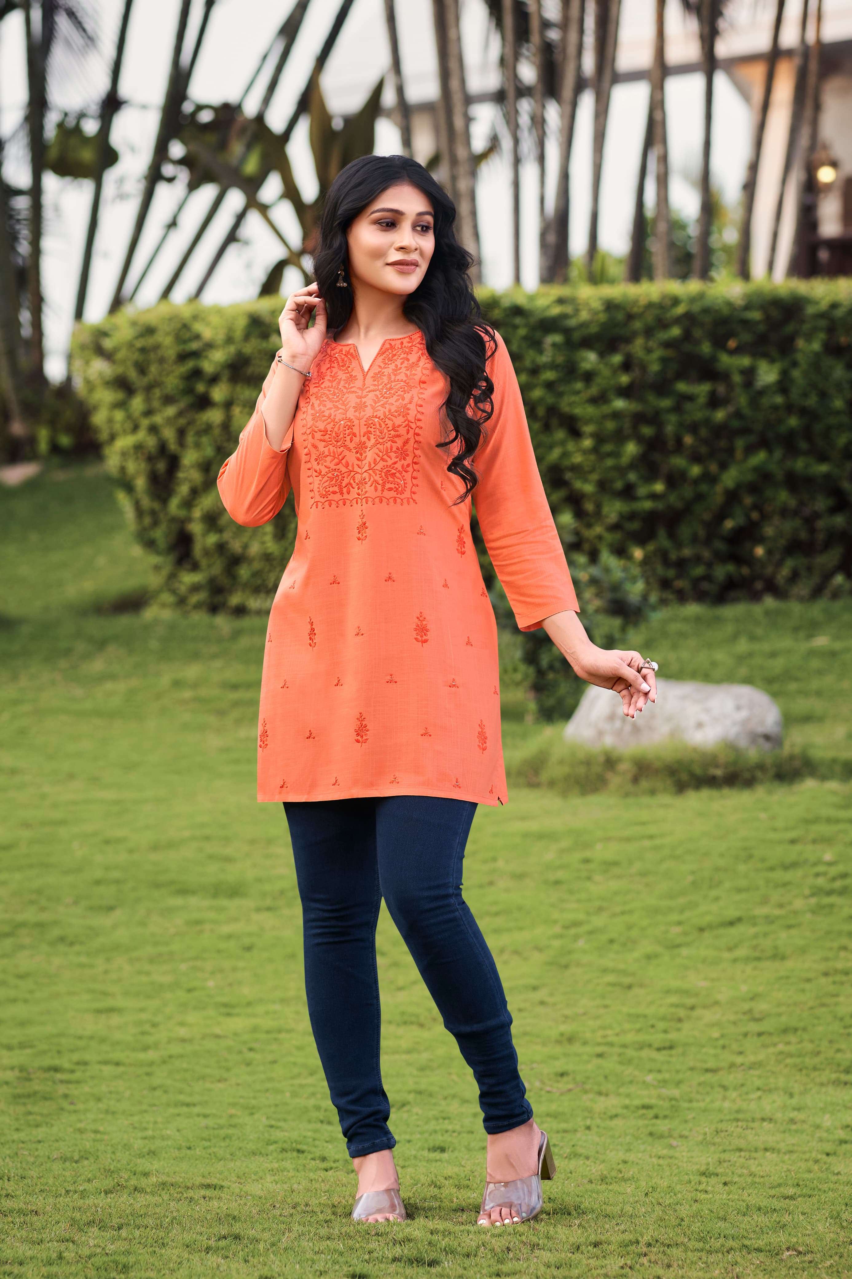 TIPS AND TOPS COLORS  VOL 3 RAYON FANCY SHORT KURTI