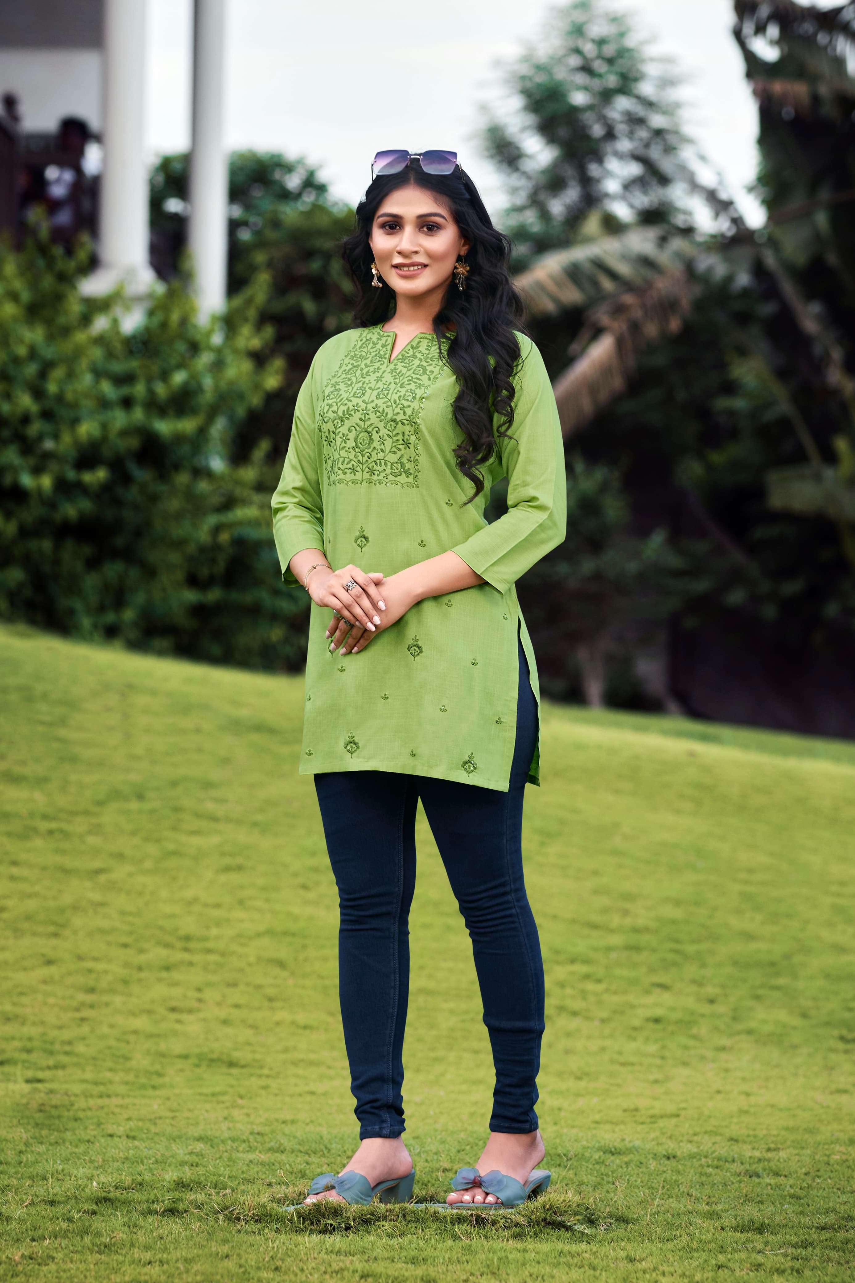 TIPS AND TOPS COLORS  VOL 3 RAYON FANCY SHORT KURTI