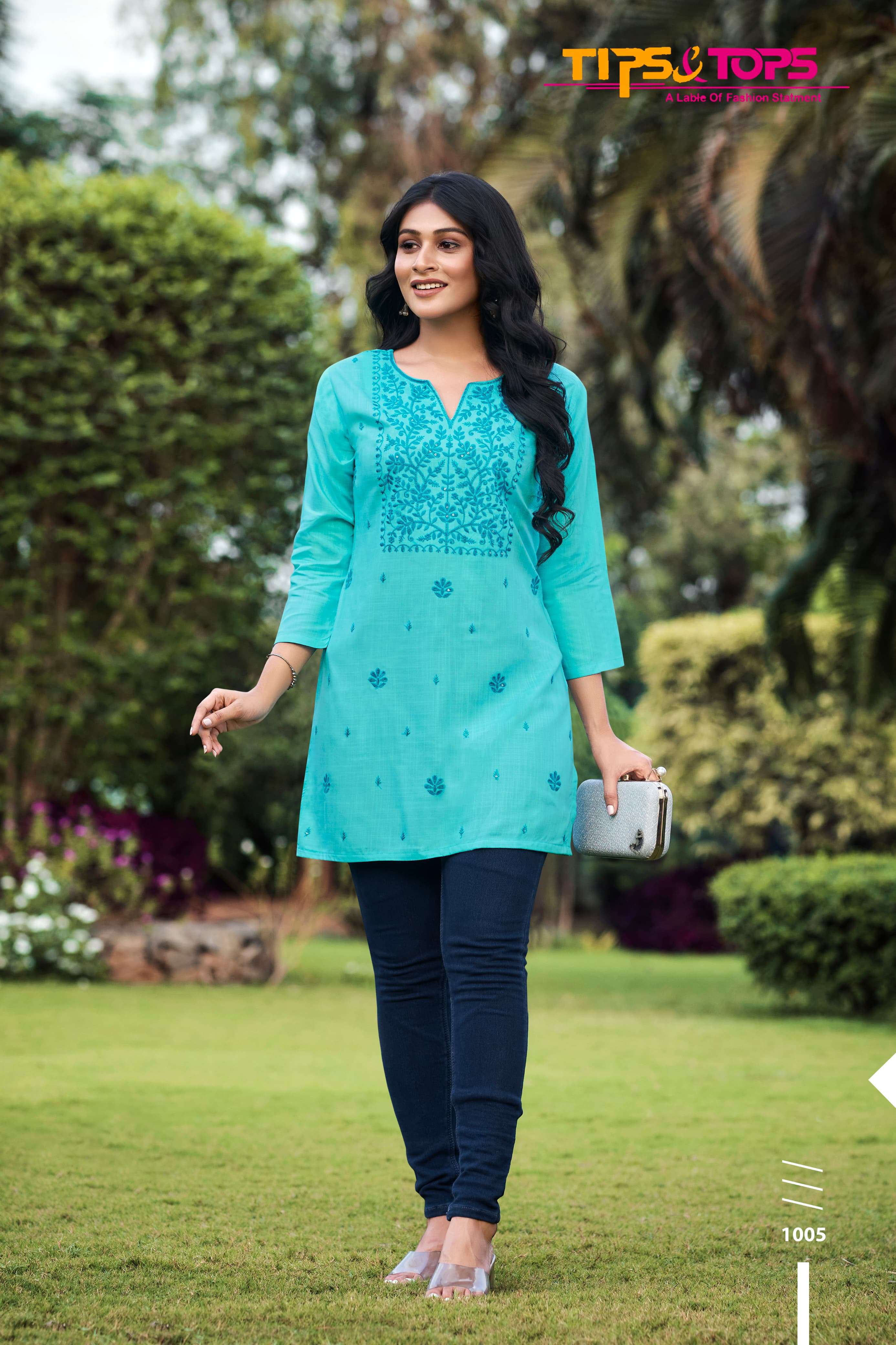 TIPS AND TOPS COLORS  VOL 3 RAYON FANCY SHORT KURTI