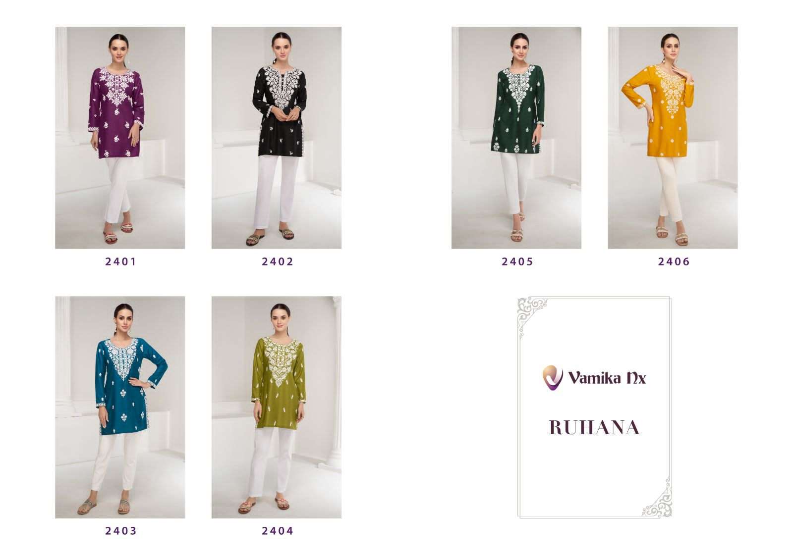 VAMIKA NX RUHANA RAYON FANCY LUCKNOWI KURTI	