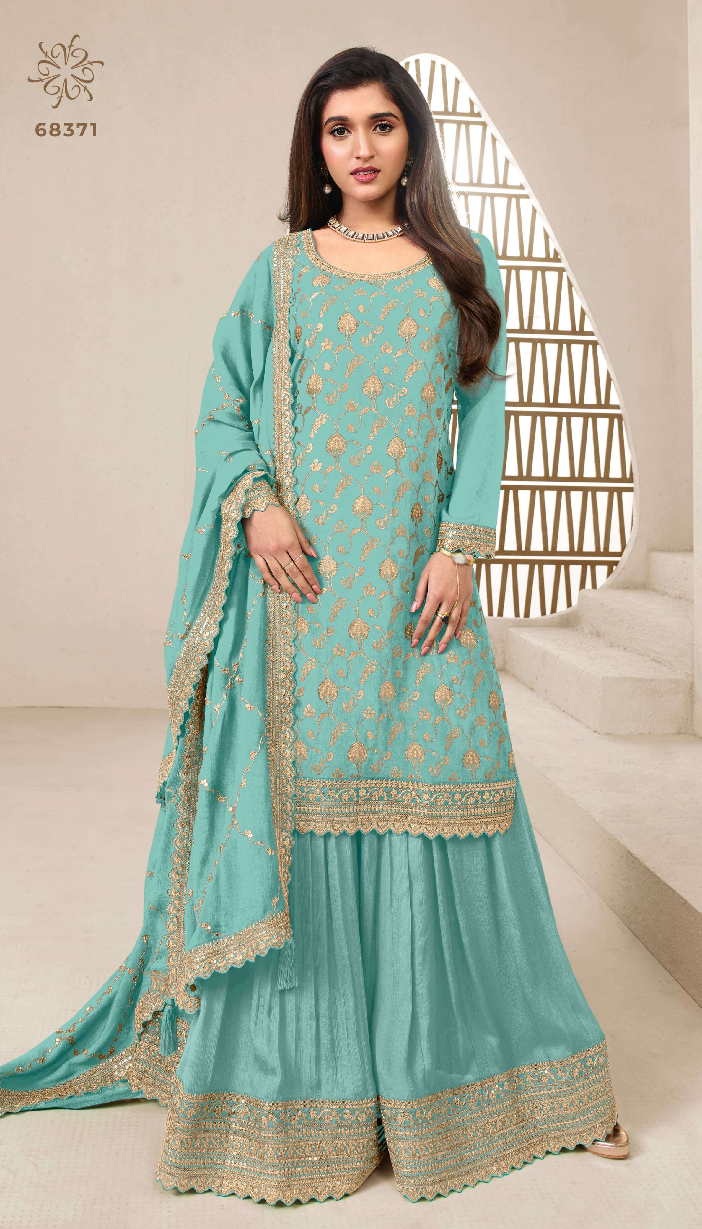 VINAY FASHION KULEESH KARVA COLOUR PLUS JACQUARD HEAVY DESIGNER SUIT