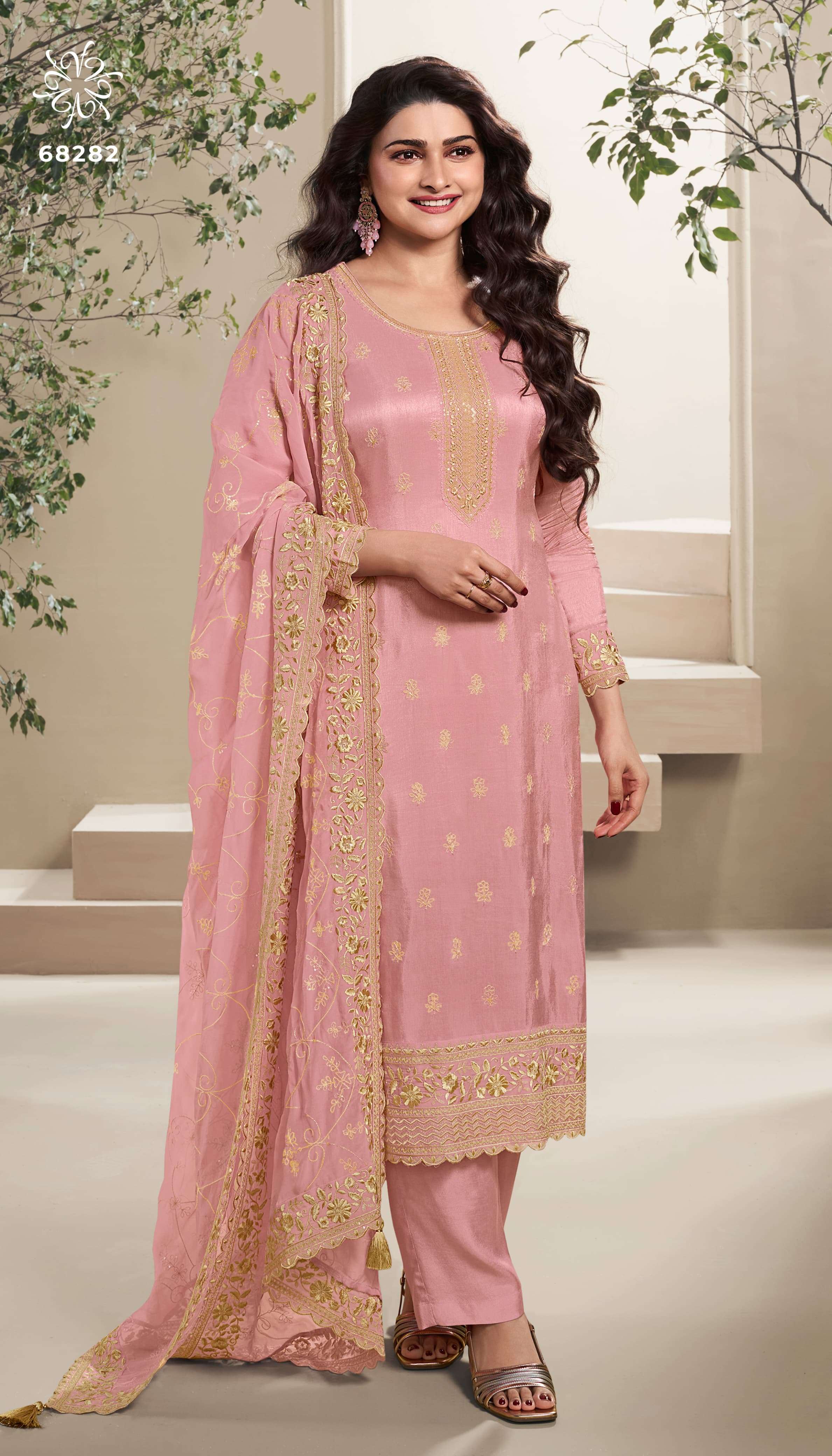 VINAY FASHION KULEESH NUTAN DOLA SILK DESIGNER HEAVY SUIT