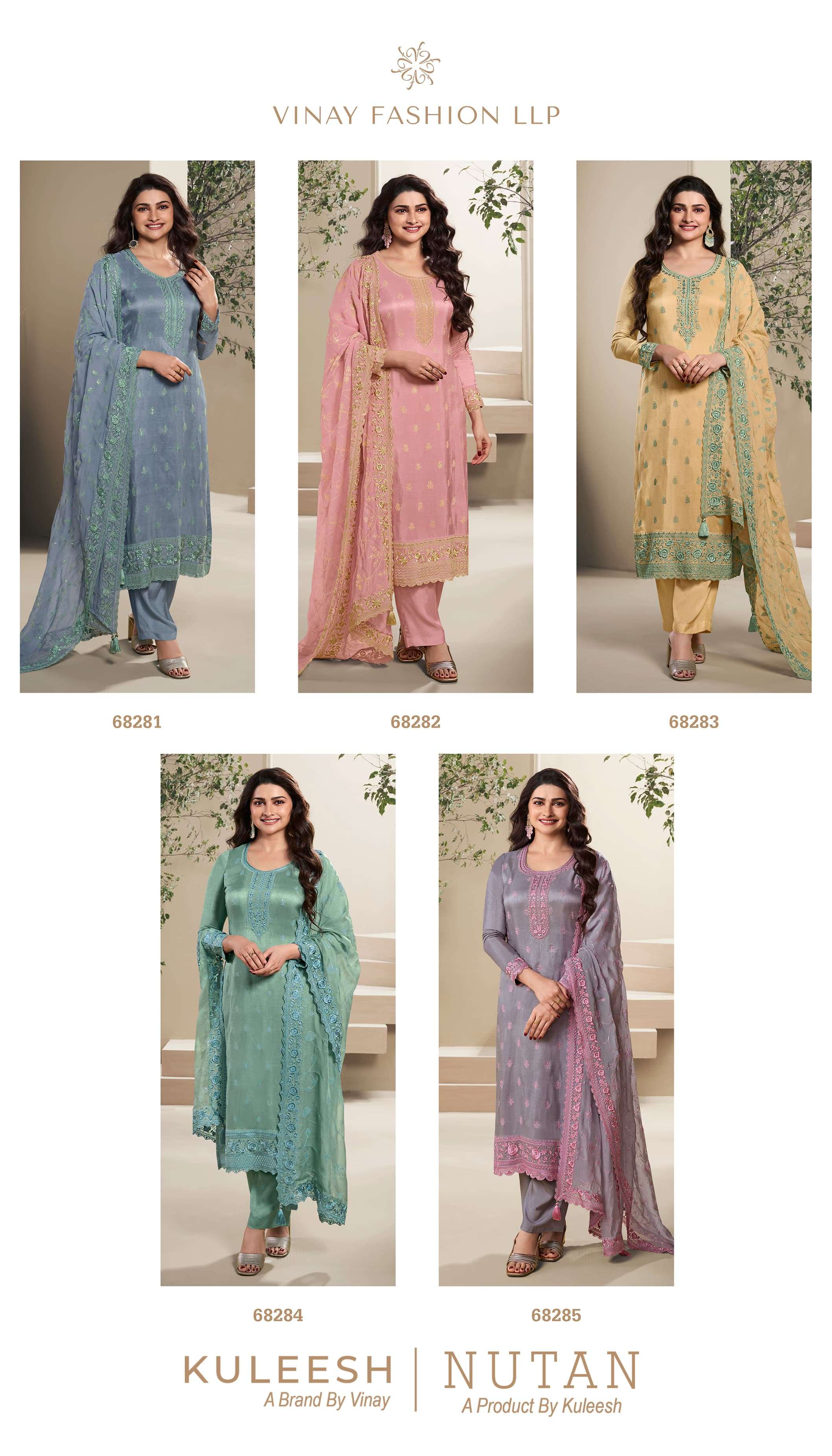 VINAY FASHION KULEESH NUTAN DOLA SILK DESIGNER HEAVY SUIT