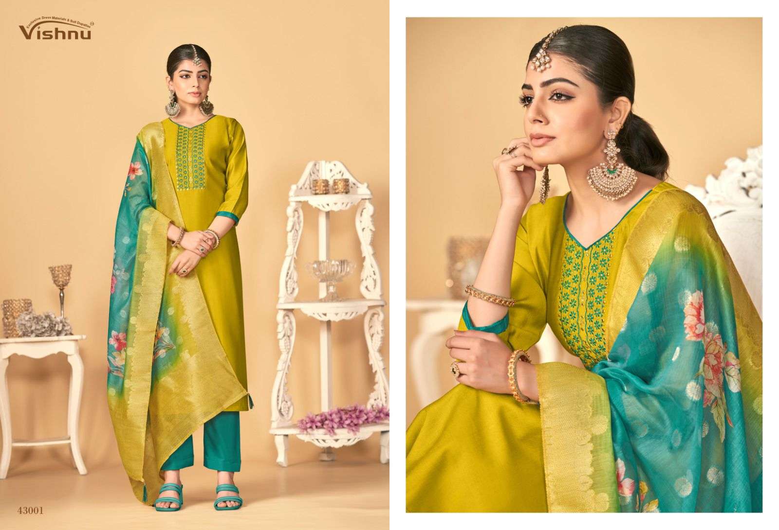 VISHNU IMPEX RASHMIKA SILK FANCY WORK SALWAR SUIT