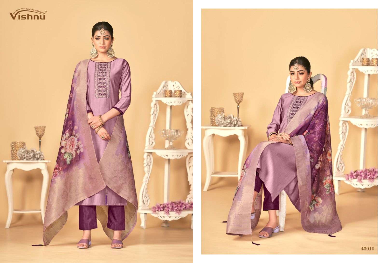 VISHNU IMPEX RASHMIKA SILK FANCY WORK SALWAR SUIT