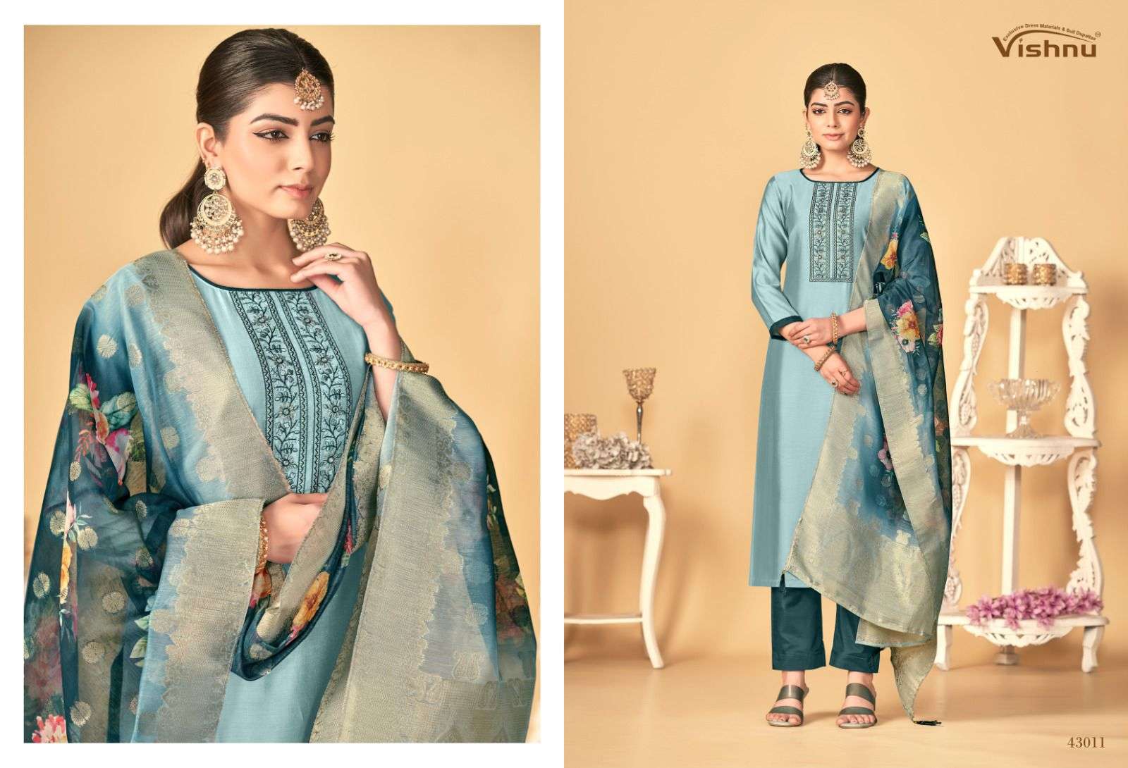 VISHNU IMPEX RASHMIKA SILK FANCY WORK SALWAR SUIT
