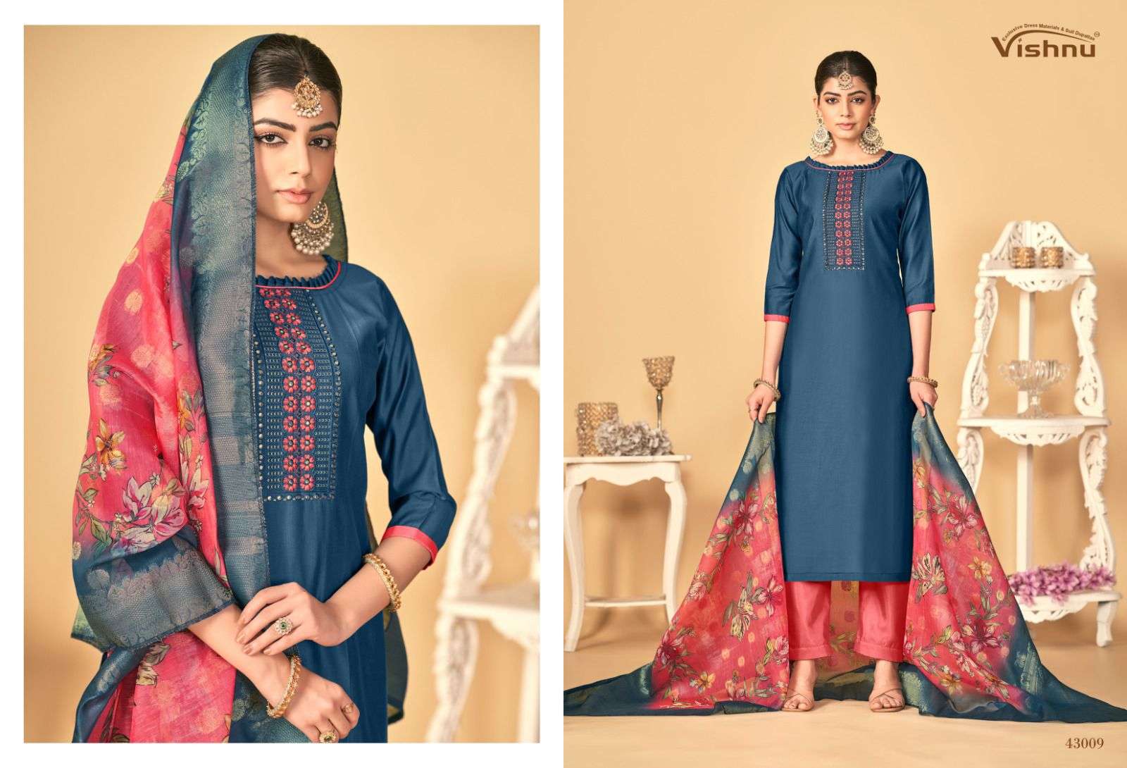 VISHNU IMPEX RASHMIKA SILK FANCY WORK SALWAR SUIT