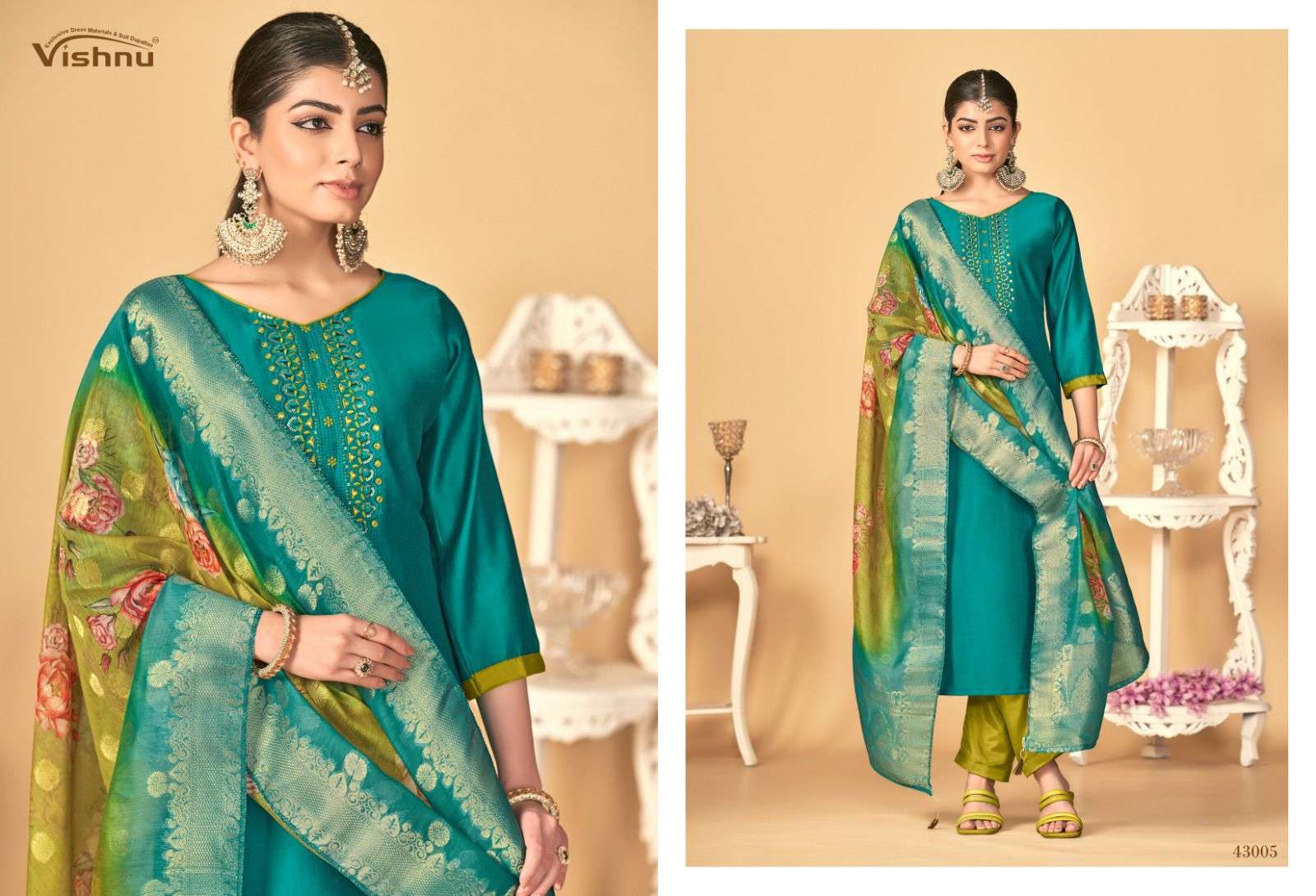 VISHNU IMPEX RASHMIKA SILK FANCY WORK SALWAR SUIT