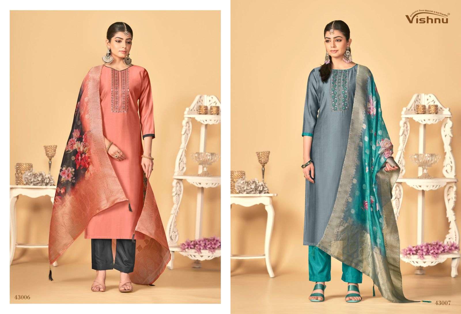 VISHNU IMPEX RASHMIKA SILK FANCY WORK SALWAR SUIT