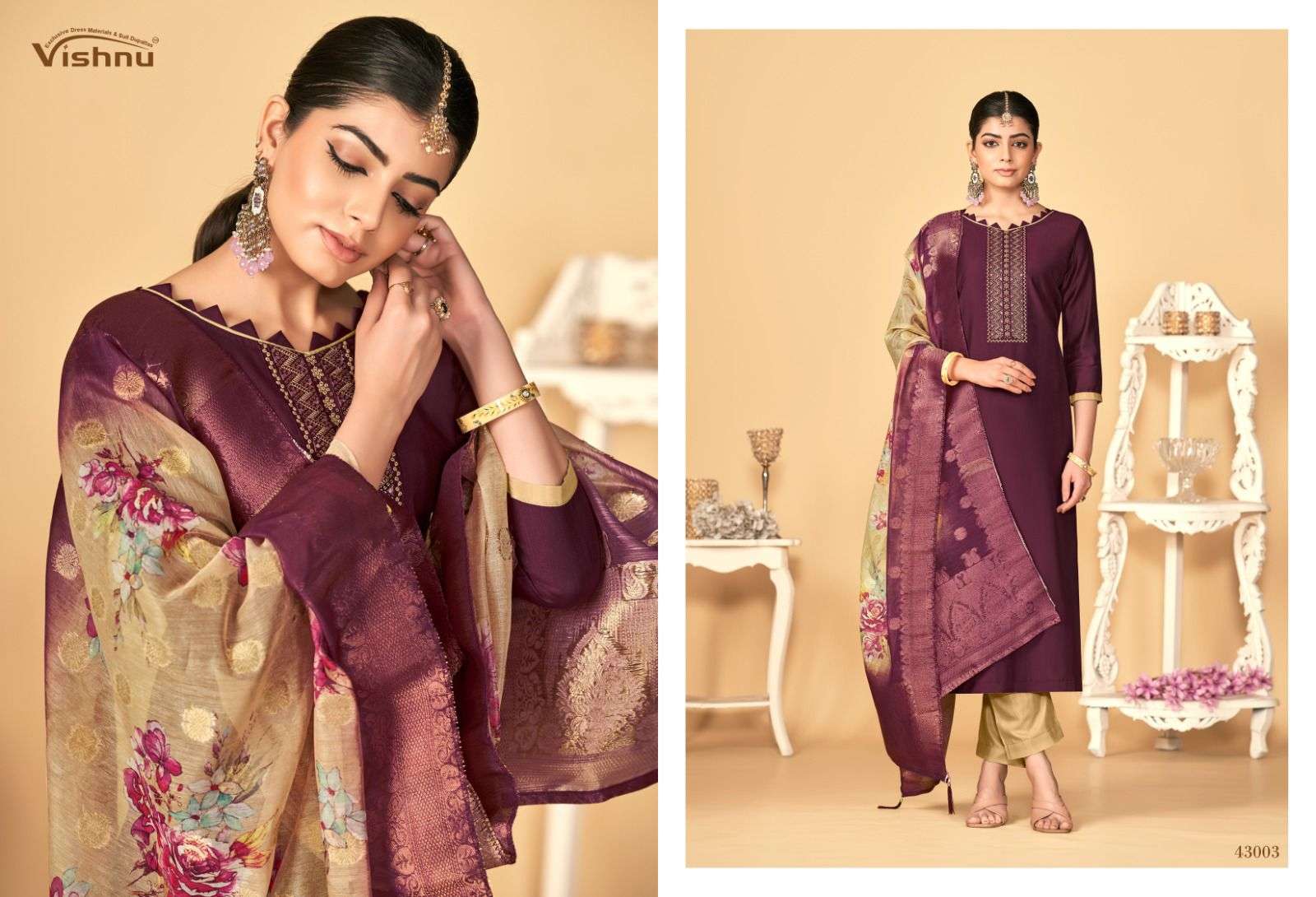 VISHNU IMPEX RASHMIKA SILK FANCY WORK SALWAR SUIT