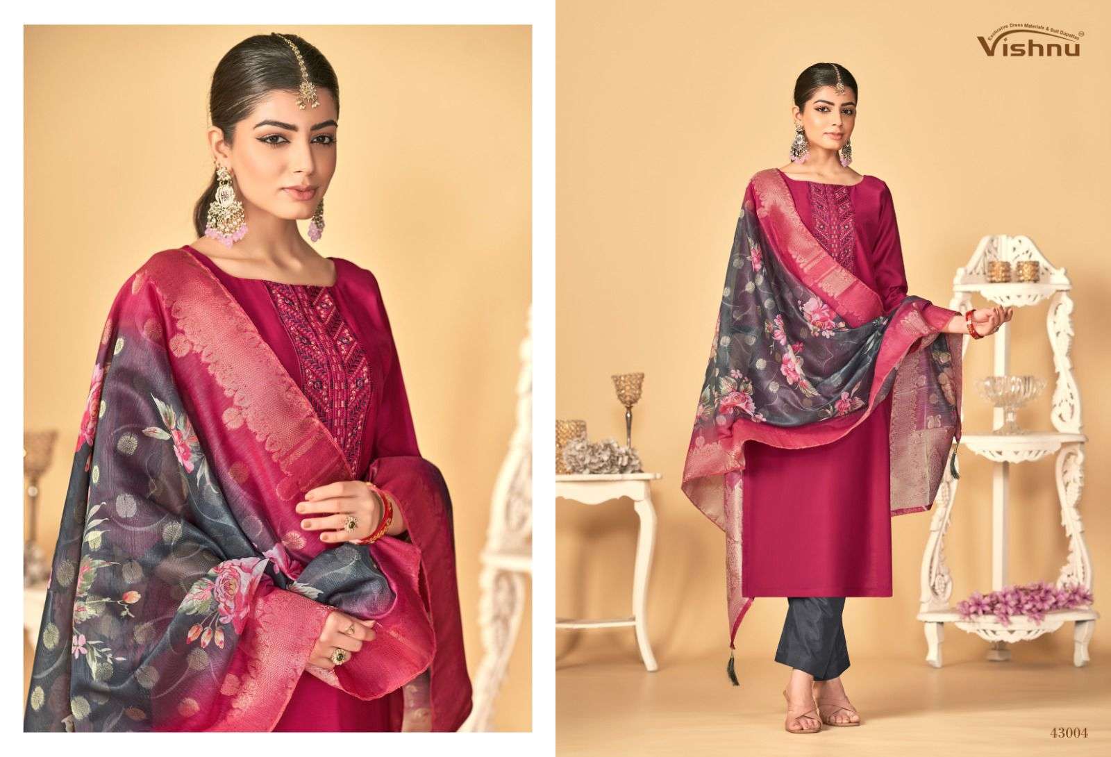 VISHNU IMPEX RASHMIKA SILK FANCY WORK SALWAR SUIT
