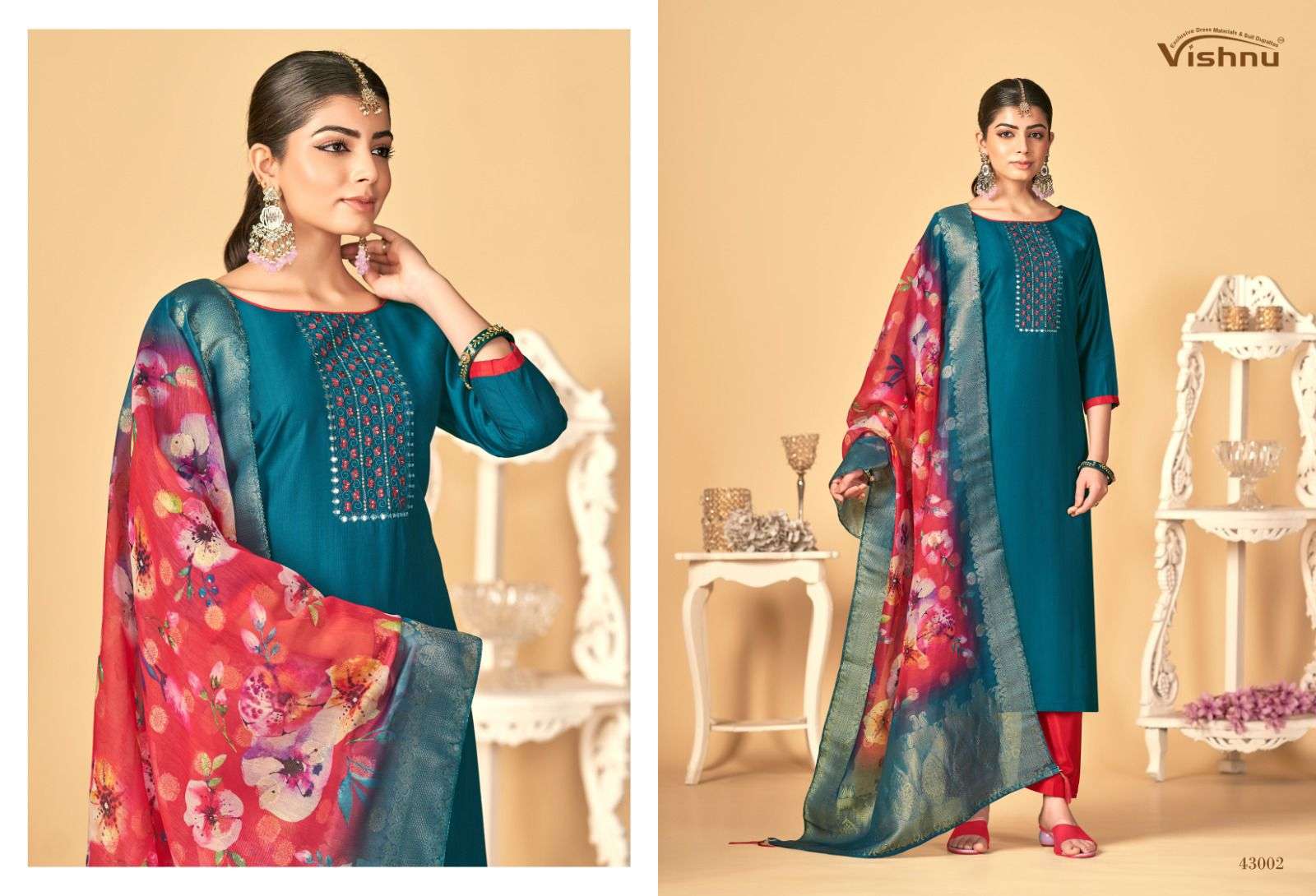 VISHNU IMPEX RASHMIKA SILK FANCY WORK SALWAR SUIT