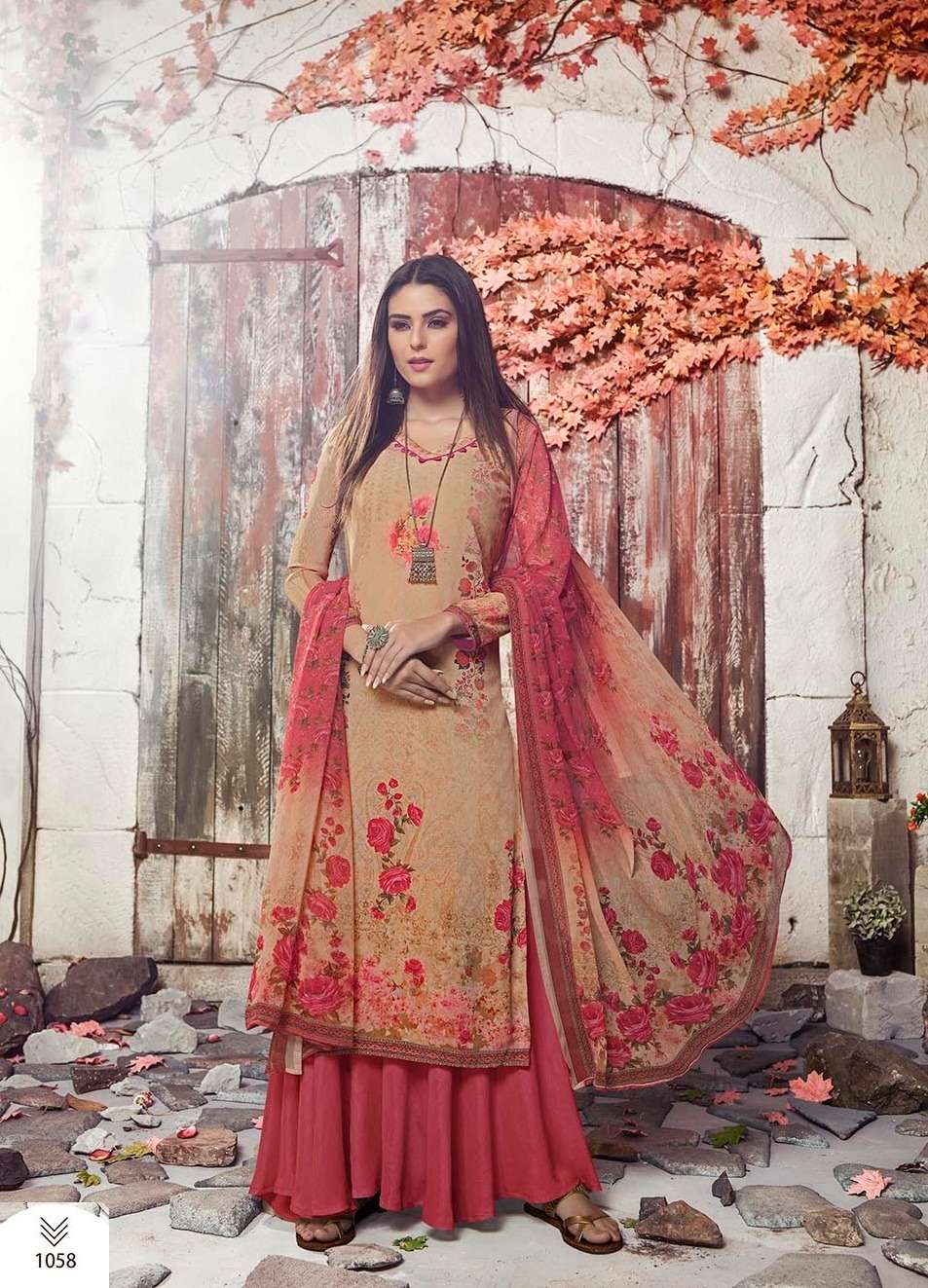 VISHWAM FABRICS CAFE LATTE SERIES CRAPE DRESS