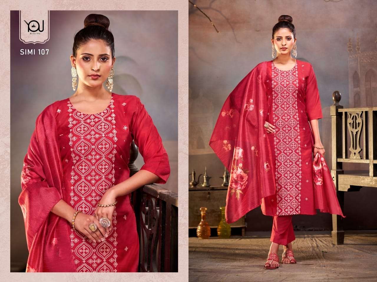 WANNA SIMI SILK DESIGNER LADIES KURTI COMBO SET 