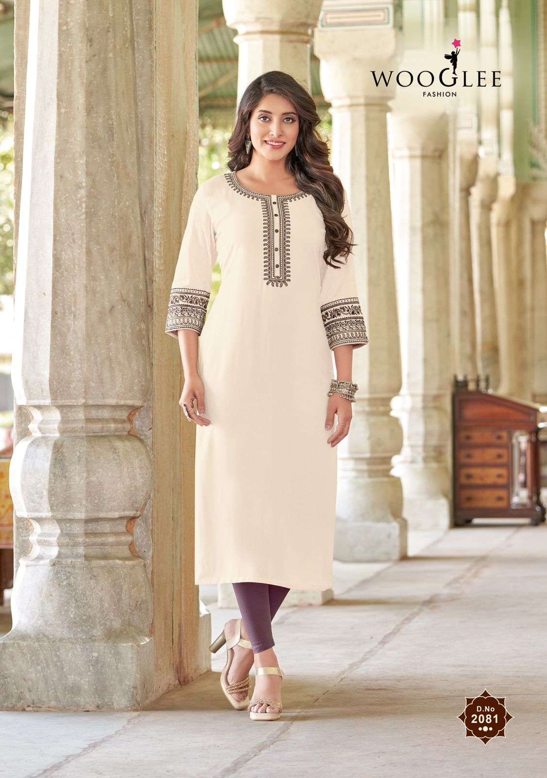 WOOGLEE BARBELLA VOL 12 RAYON FANCY DESIGNER KURTI