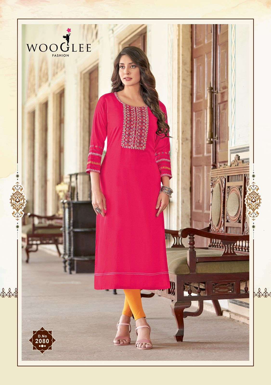 WOOGLEE BARBELLA VOL 12 RAYON FANCY DESIGNER KURTI