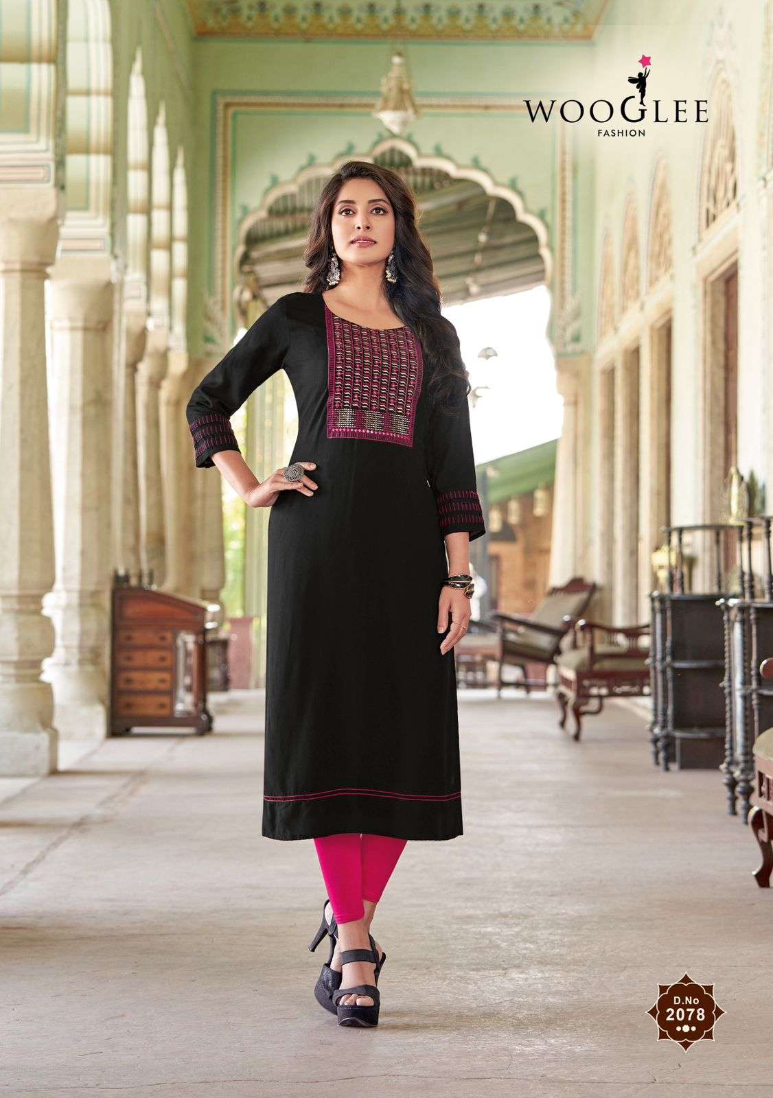 WOOGLEE BARBELLA VOL 12 RAYON FANCY DESIGNER KURTI