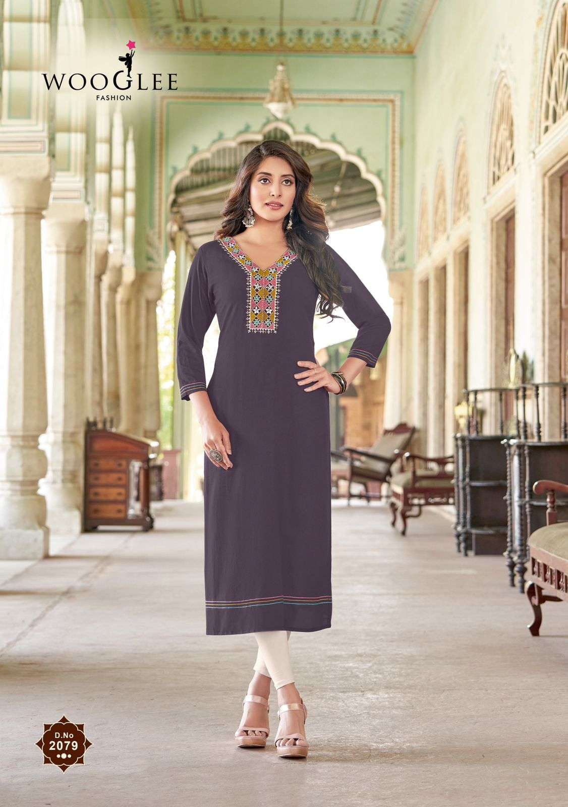 WOOGLEE BARBELLA VOL 12 RAYON FANCY DESIGNER KURTI