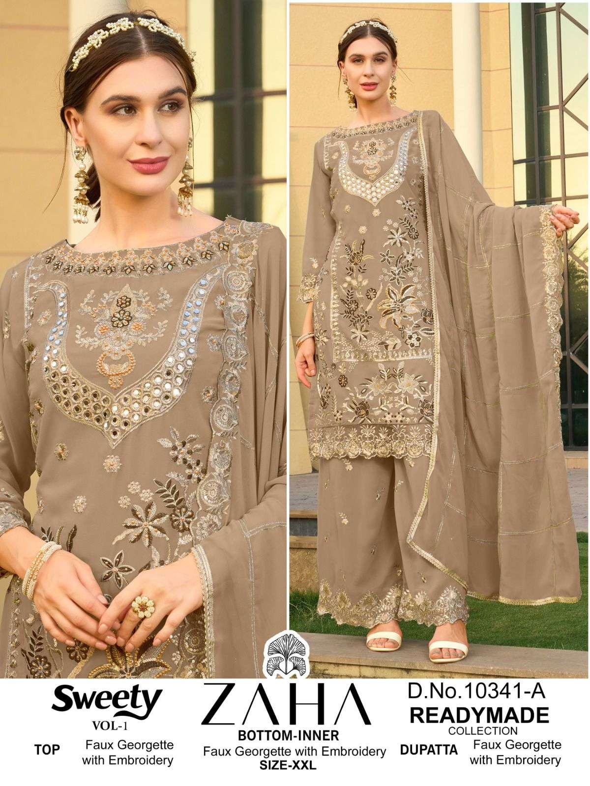 ZAHA SWEETY VOL 1 GEORGETTE HEAVY BEAUTIFUL DESIGNR SUIT