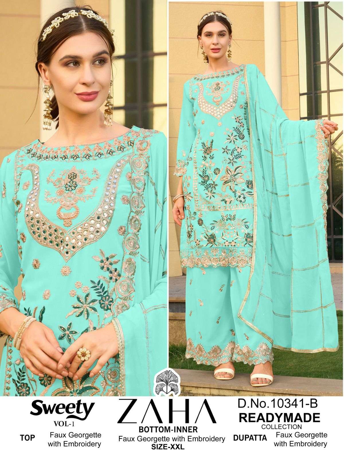 ZAHA SWEETY VOL 1 GEORGETTE HEAVY BEAUTIFUL DESIGNR SUIT