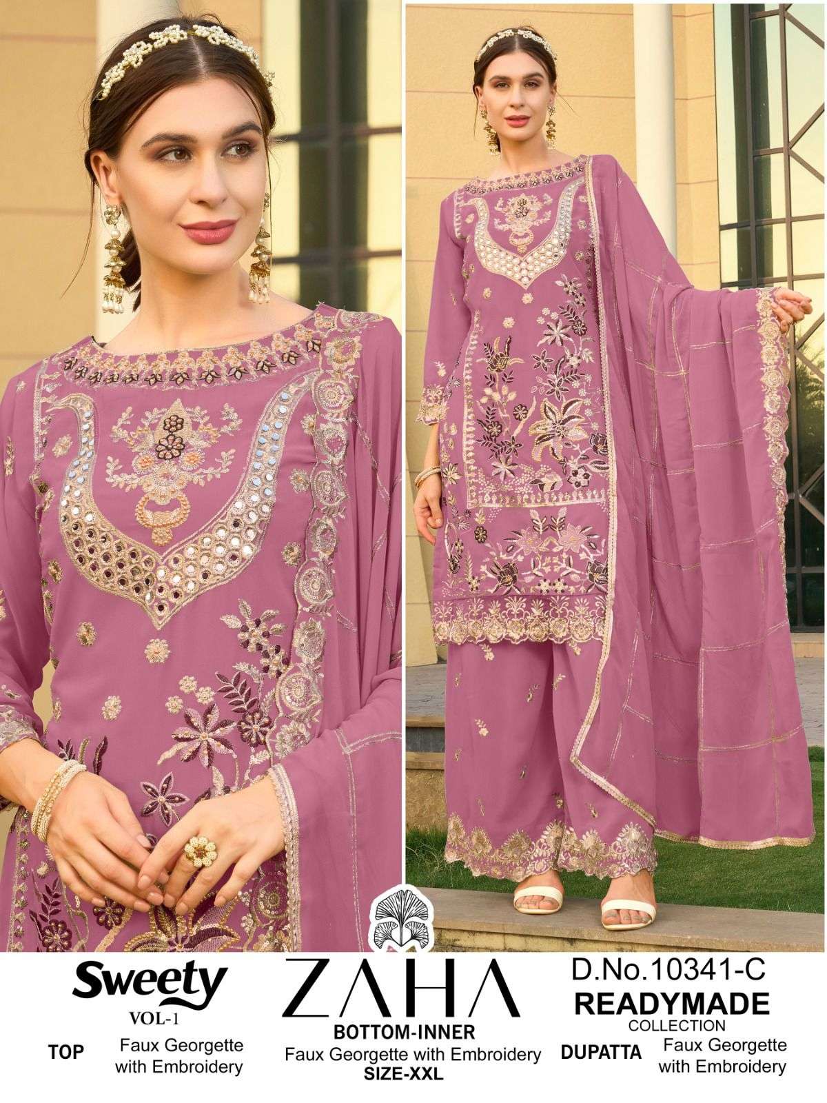 ZAHA SWEETY VOL 1 GEORGETTE HEAVY BEAUTIFUL DESIGNR SUIT