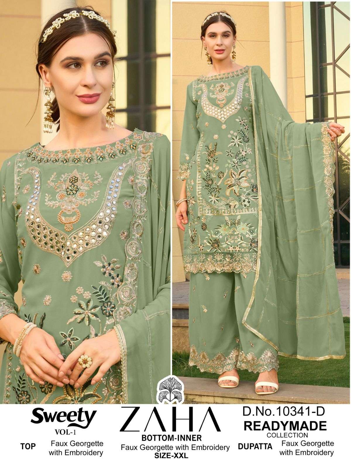 ZAHA SWEETY VOL 1 GEORGETTE HEAVY BEAUTIFUL DESIGNR SUIT