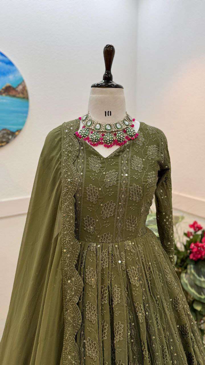 ZD 10093 GOWN DUPATTA