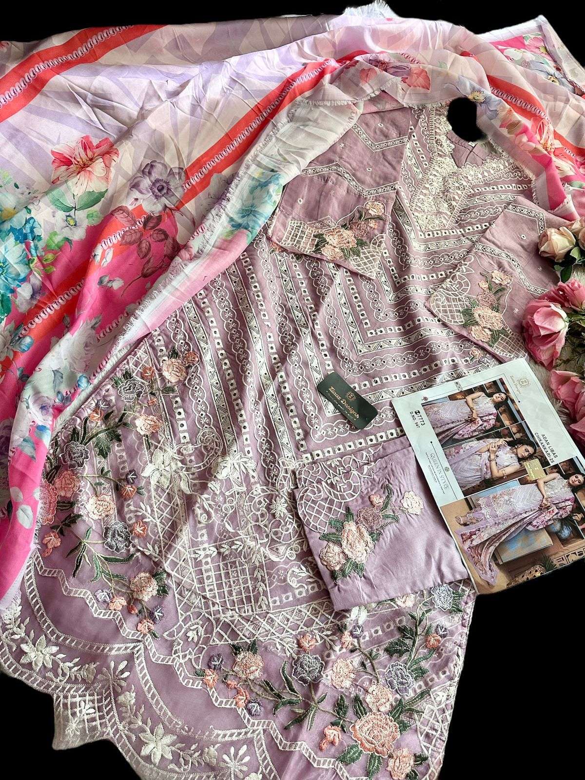 ZIAAZ DESIGNS CODE 545 TO 548 EMBROIDERY DESIGNER SUIT