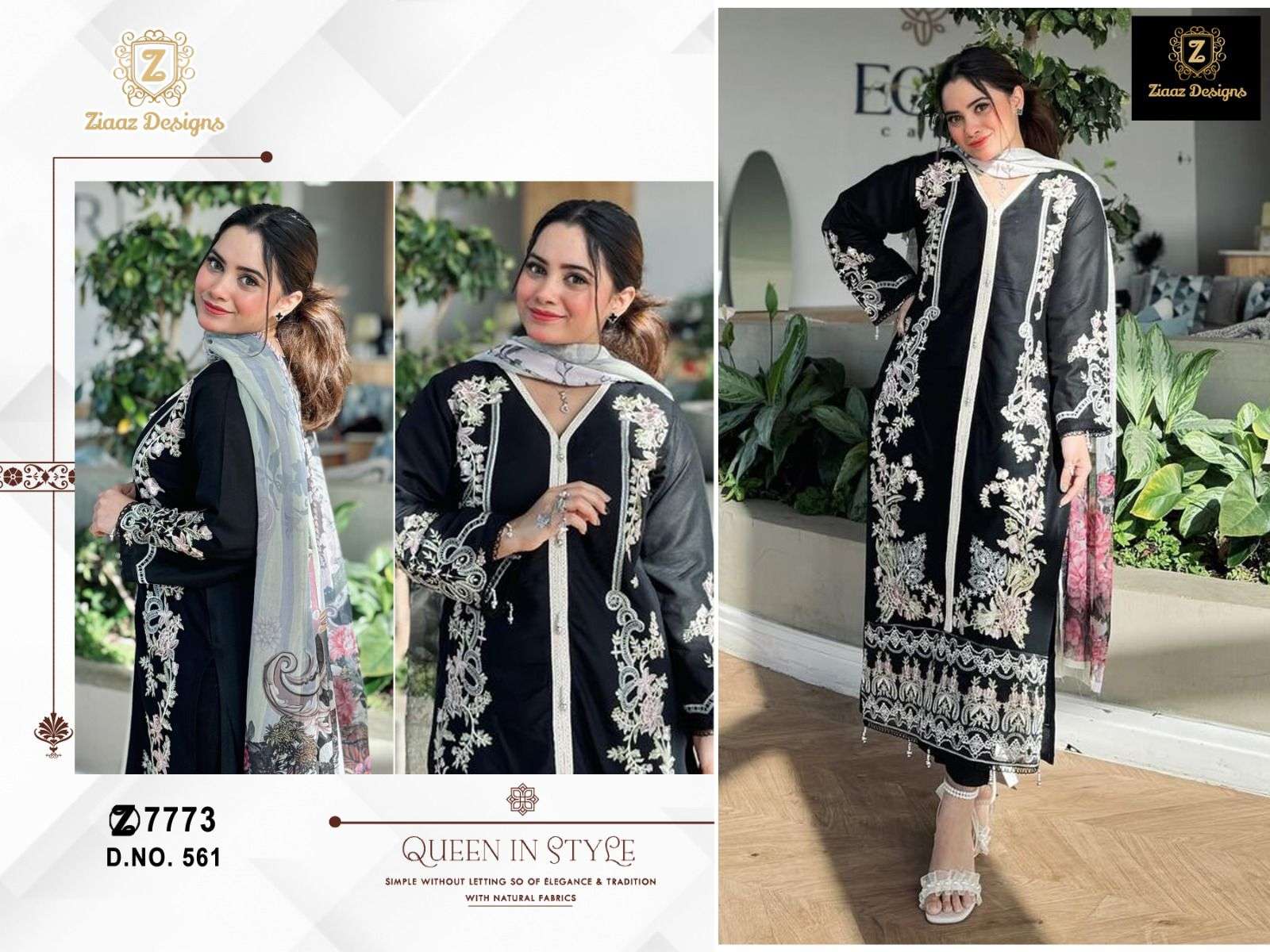 ZIAAZ DESIGNS CODE 561 COTTON EMBROIDERED PAKISTANI SUIT