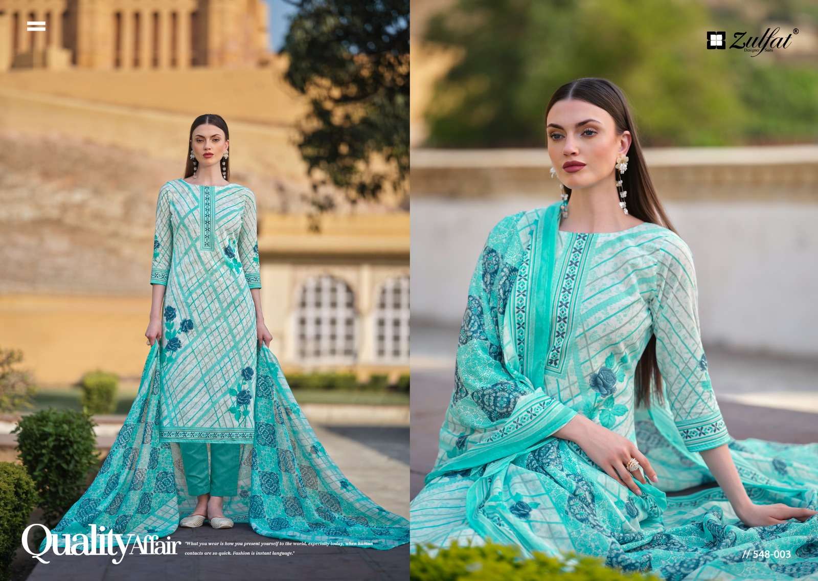 ZULFAT DESIGNER SUITS FARHANA VOL 6 COTTON DESIGNER PRINT SUIT
