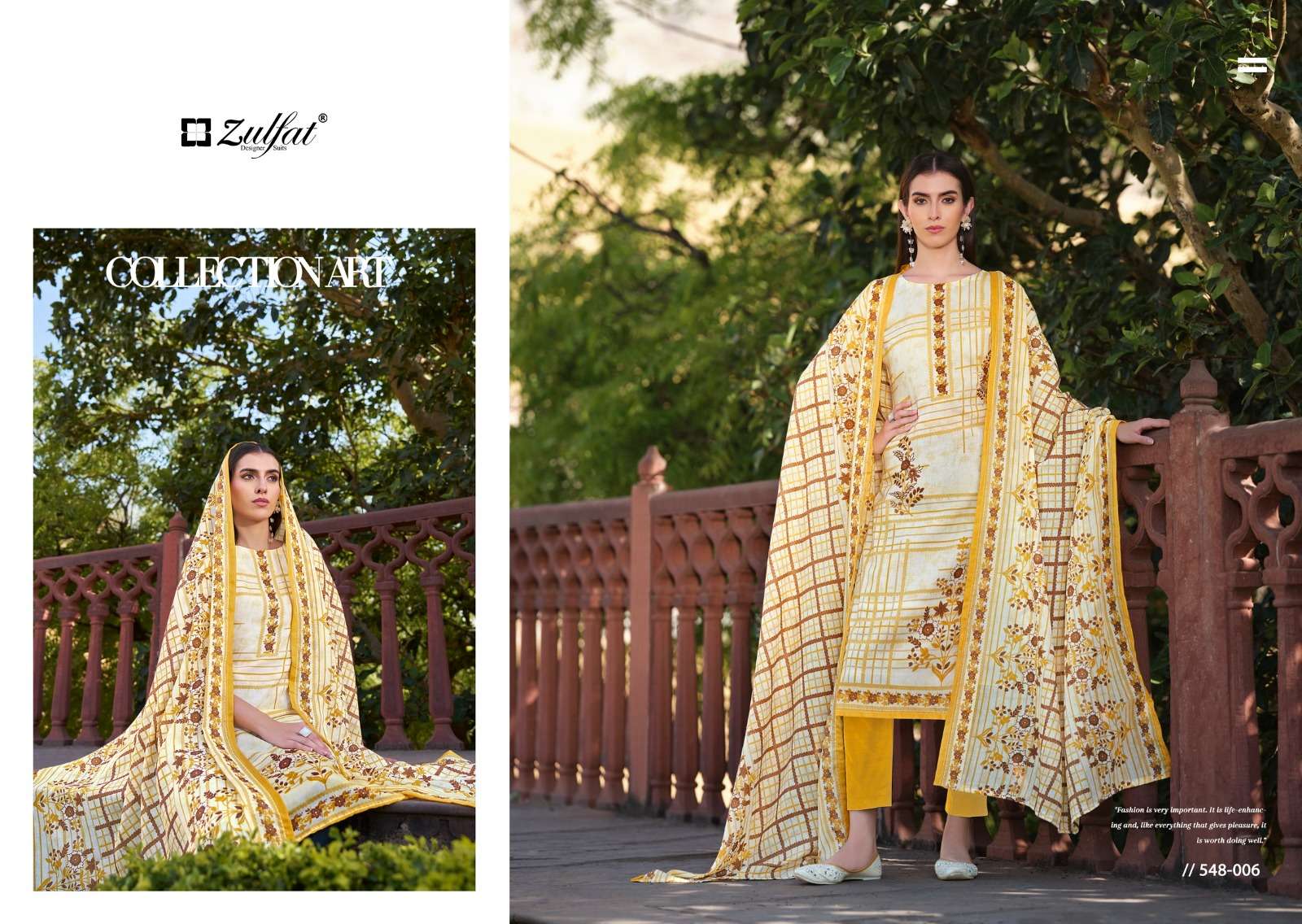 ZULFAT DESIGNER SUITS FARHANA VOL 6 COTTON DESIGNER PRINT SUIT