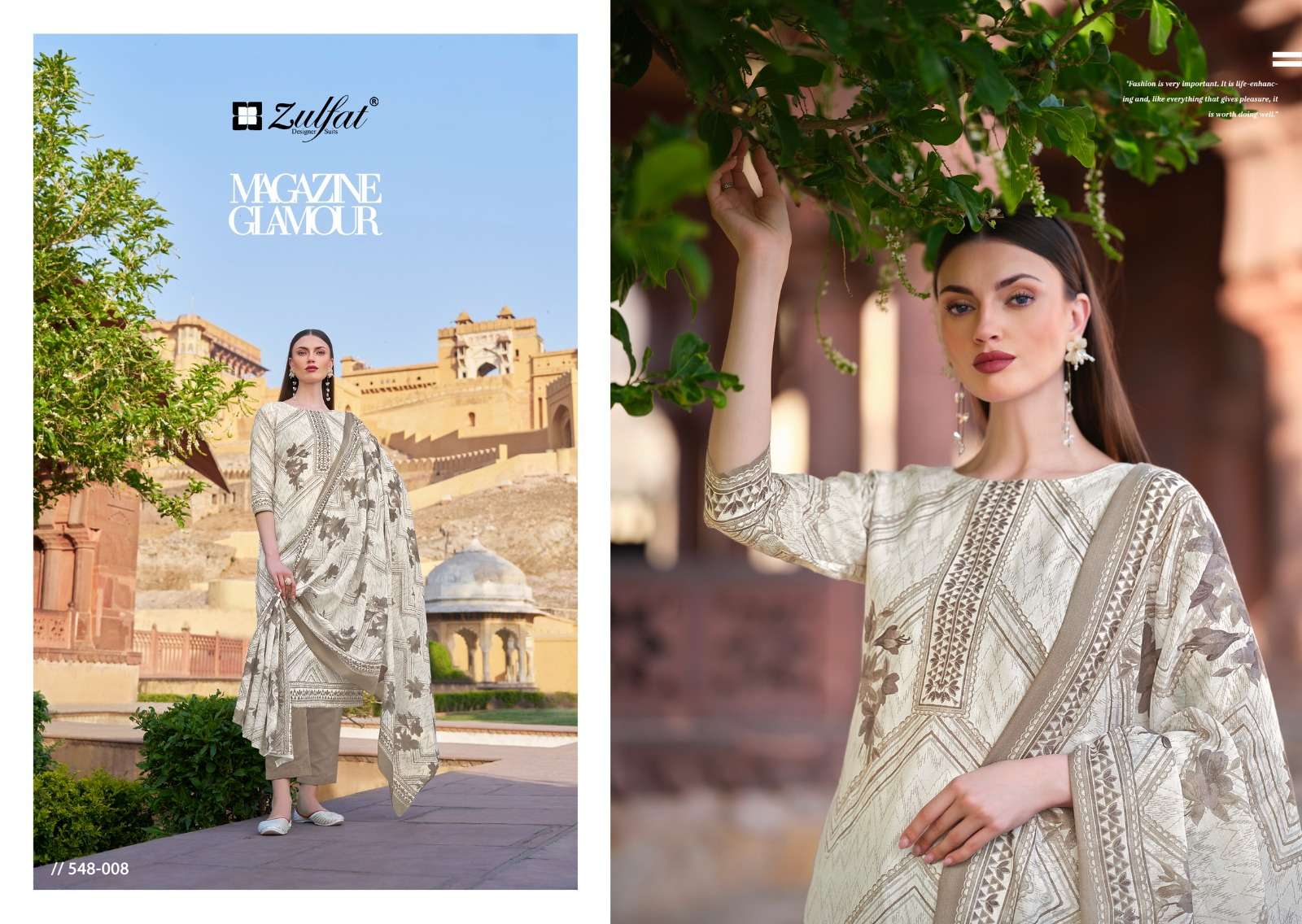 ZULFAT DESIGNER SUITS FARHANA VOL 6 COTTON DESIGNER PRINT SUIT