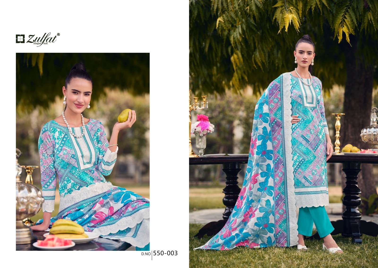 ZULFAT DESIGNER SUITS HAKOBA COTTON PRINT SALWAR SUIT