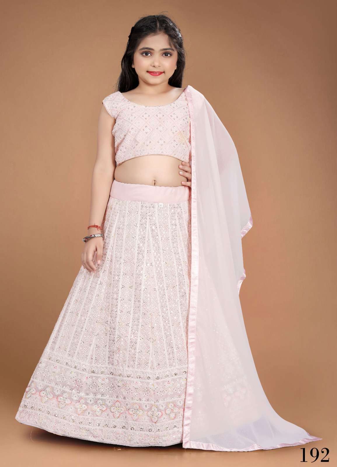 AARADHNA VOL 21 GEORGETTE LUCKNOWI DESIGNER KIDS LEHENGA 