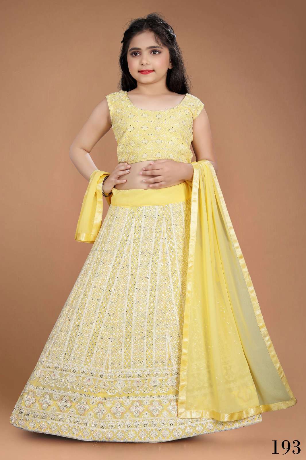 AARADHNA VOL 21 GEORGETTE LUCKNOWI DESIGNER KIDS LEHENGA 