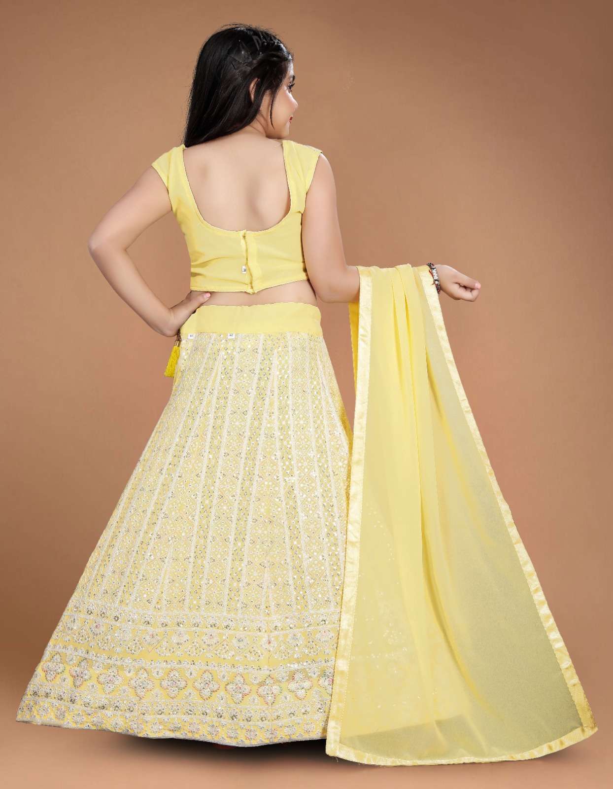AARADHNA VOL 21 GEORGETTE LUCKNOWI DESIGNER KIDS LEHENGA 
