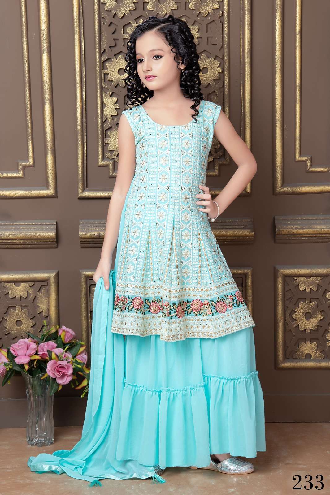 AARADHNA VOL 31 WEDDING WEAR KIDS SHARARA DRESS