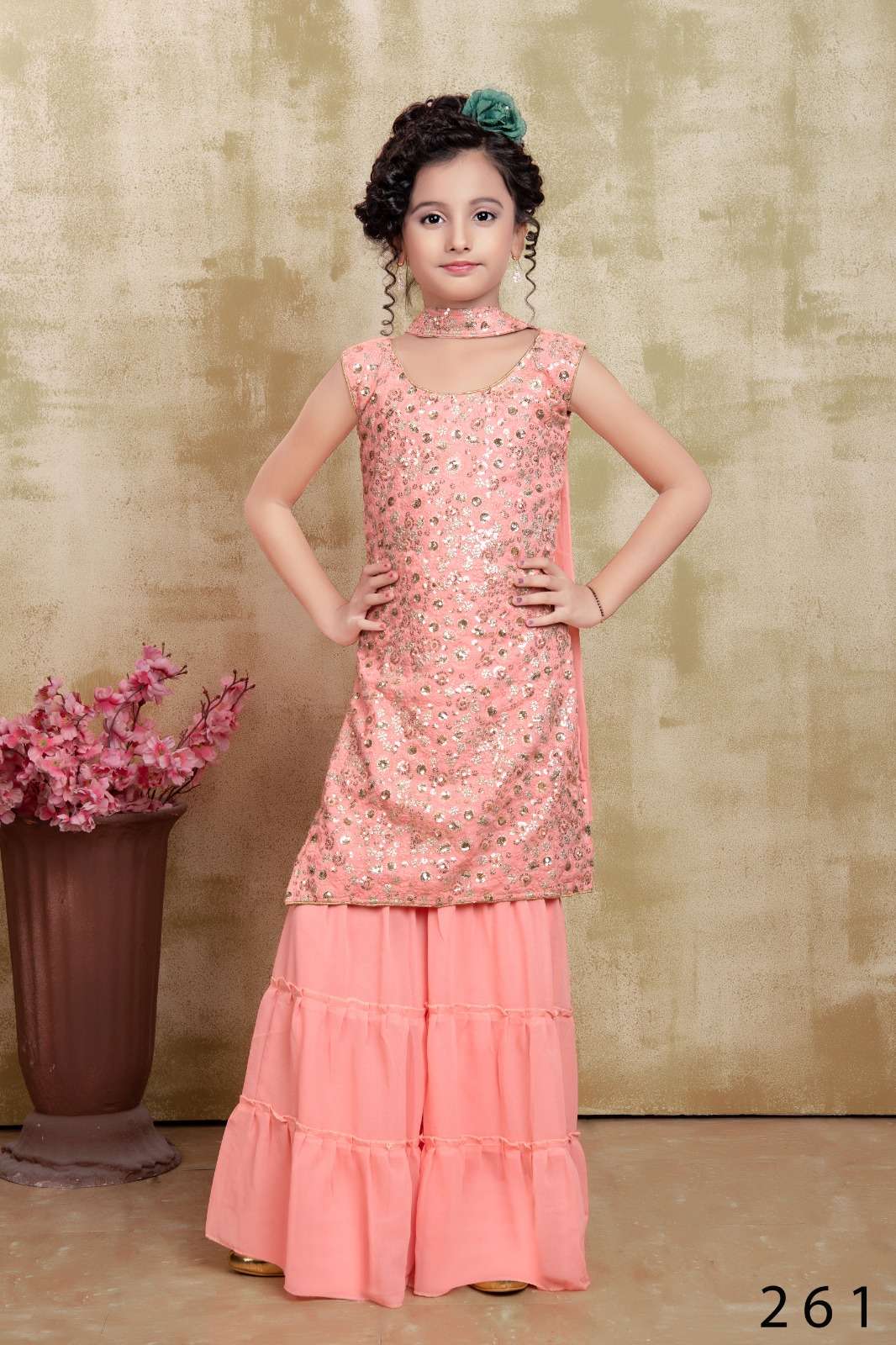 AARADHNA VOL 37 KIDS WEAR SHARARA DRESS