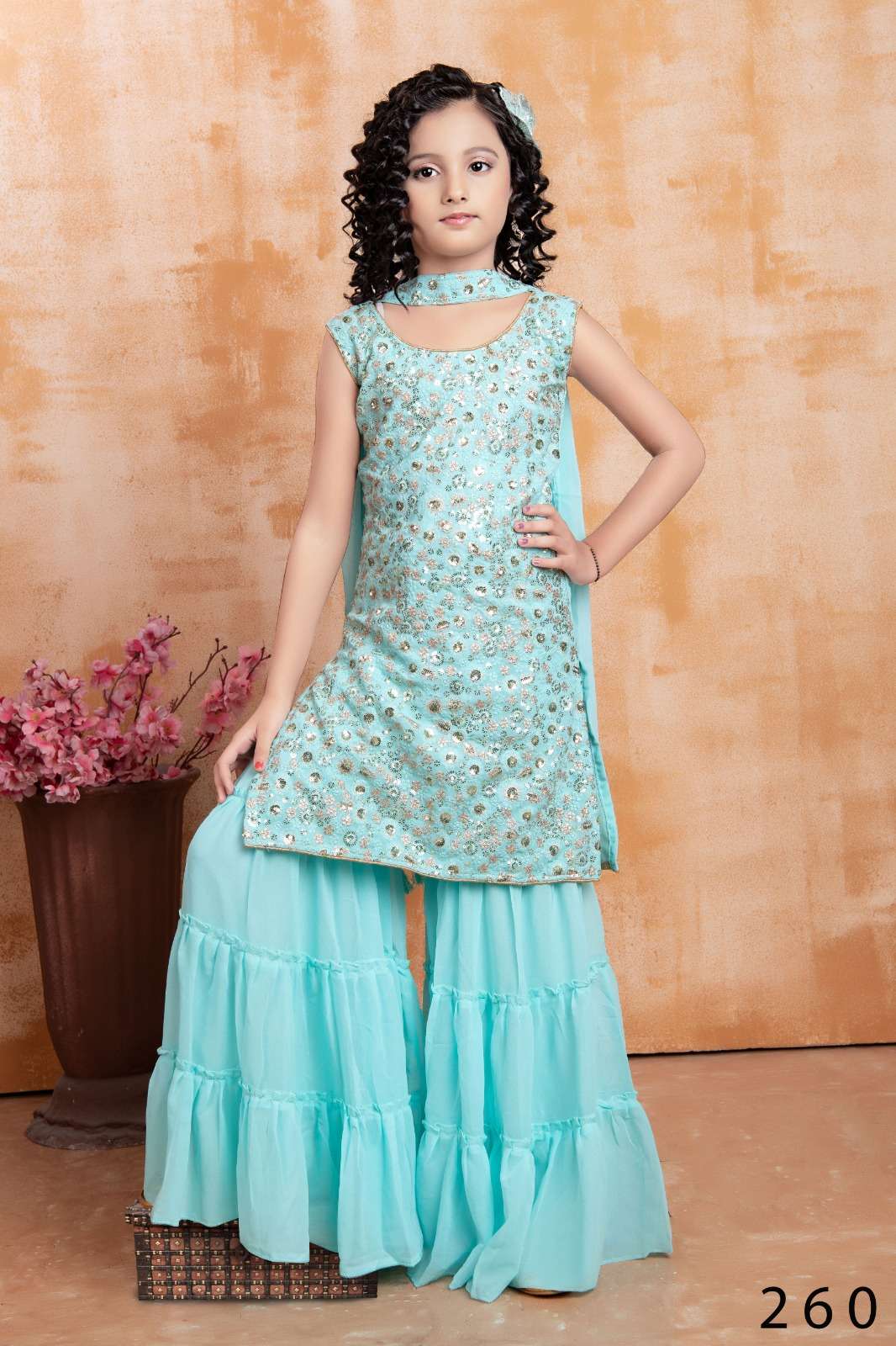 AARADHNA VOL 37 KIDS WEAR SHARARA DRESS
