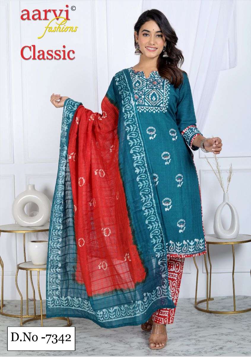 AARVI FASHION CLASSIC VOL 6 COTTON BATIK PRINT KURTI COMBO SET 
