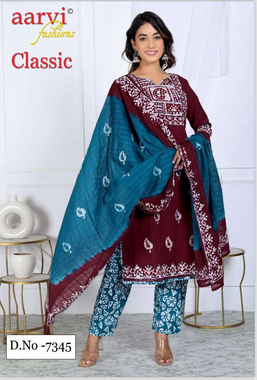 AARVI FASHION CLASSIC VOL 6 COTTON BATIK PRINT KURTI COMBO SET 