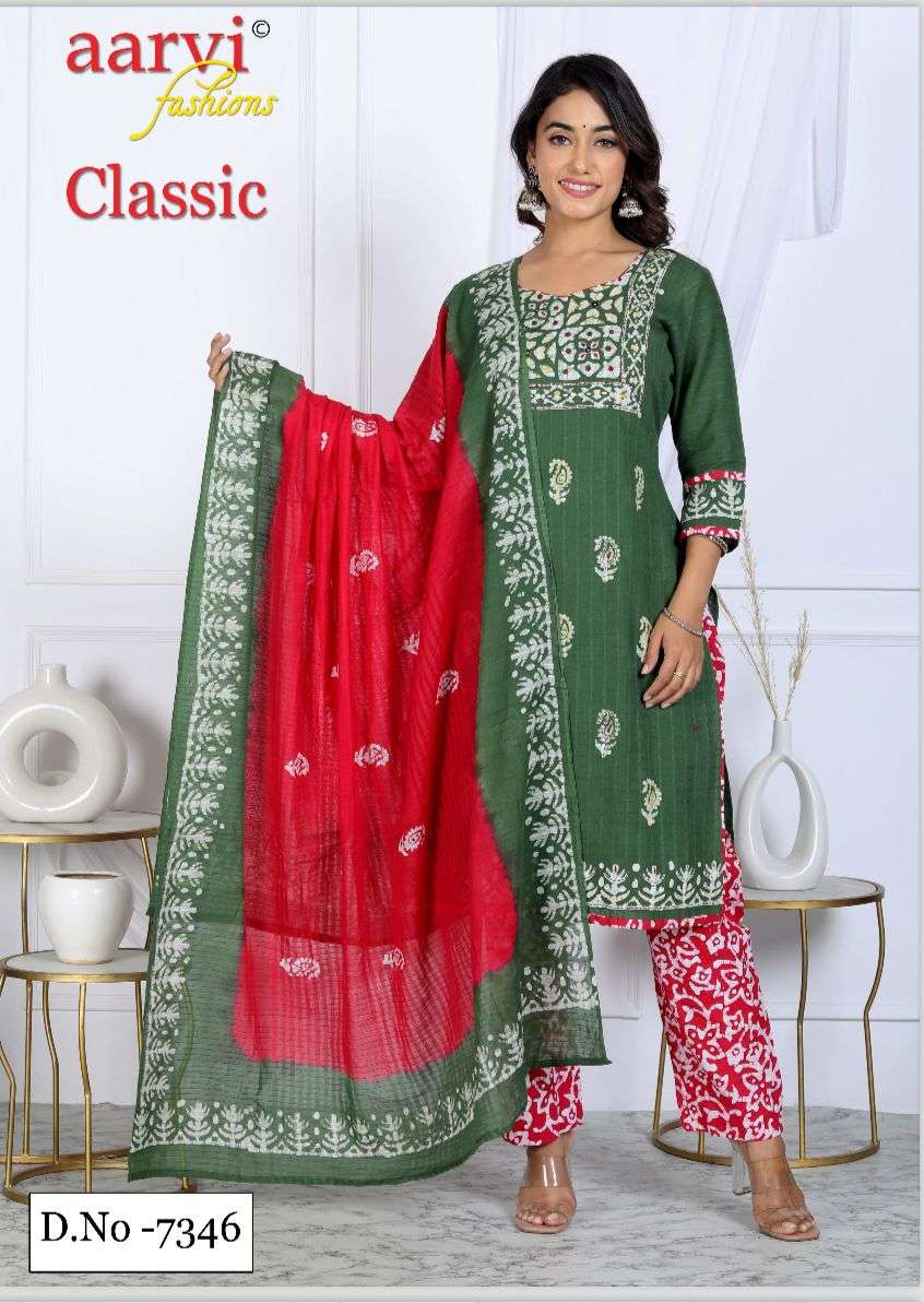 AARVI FASHION CLASSIC VOL 6 COTTON BATIK PRINT KURTI COMBO SET 